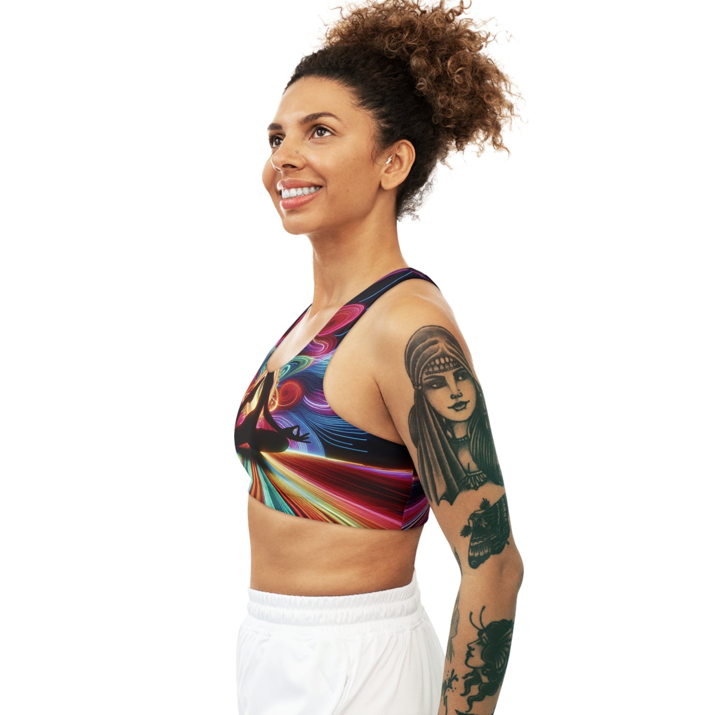 "Neon Zenith: Chromatic Balance" - Seamless Sports Bra