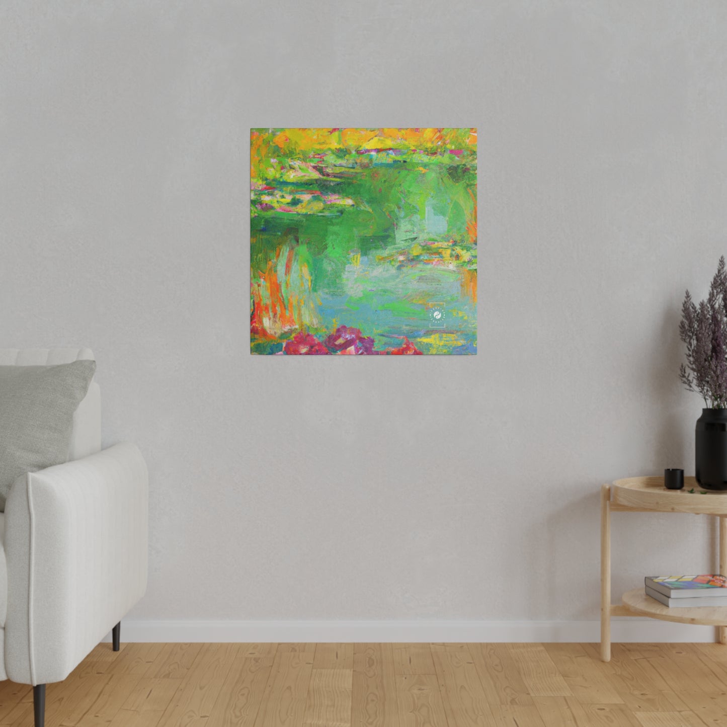 "Lily Aquarelle: Dusk Reflections" - Art Print Canvas