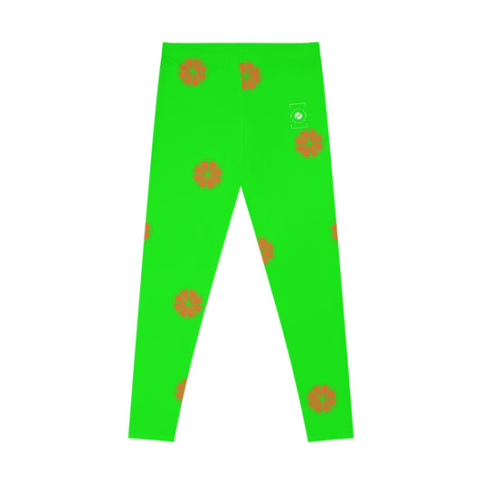 #05FD00 Lime Green + Mandarin - Unisex Tights