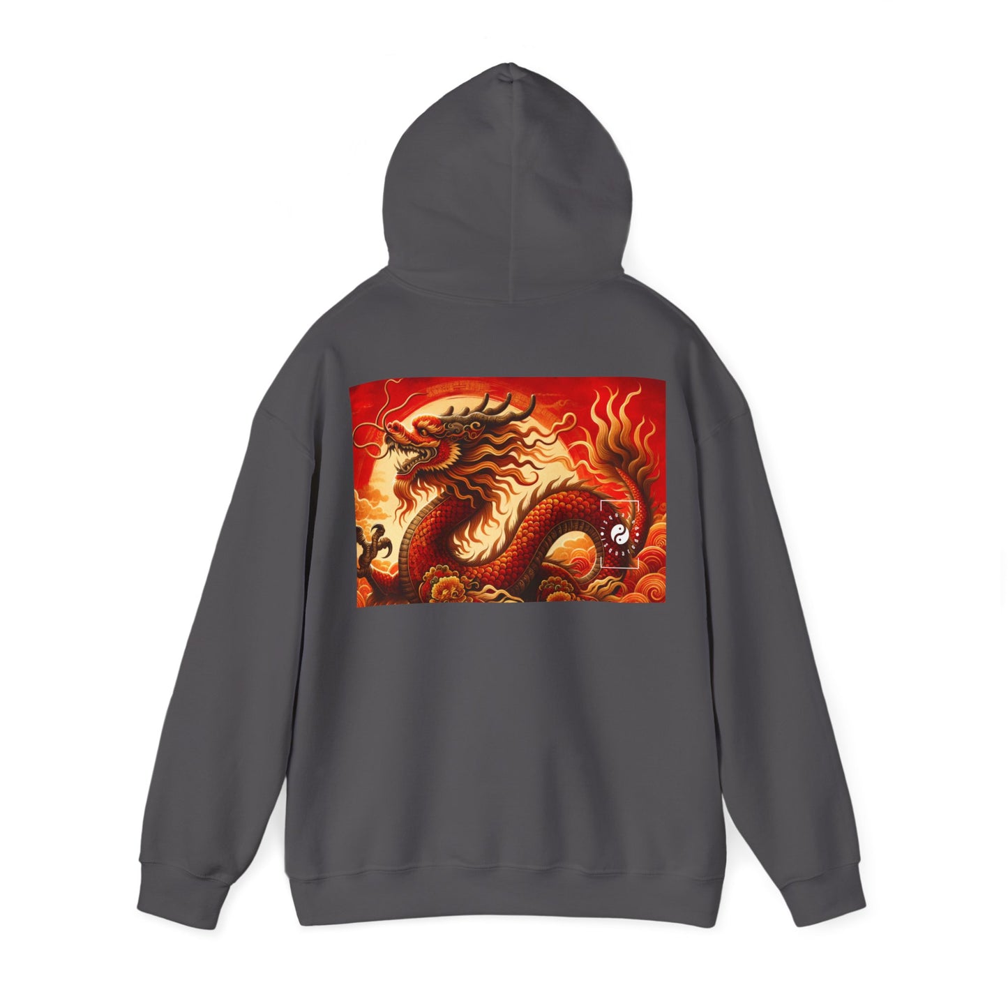 "Golden Dragon Dance in the Crimson Twilight" - Hoodie