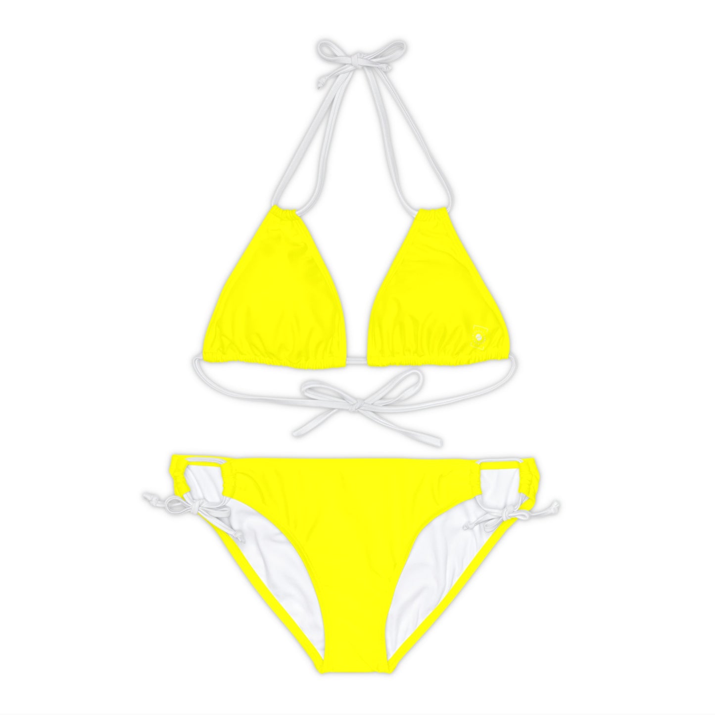 Neon Yellow FFFF00 - Lace-up Bikini Set