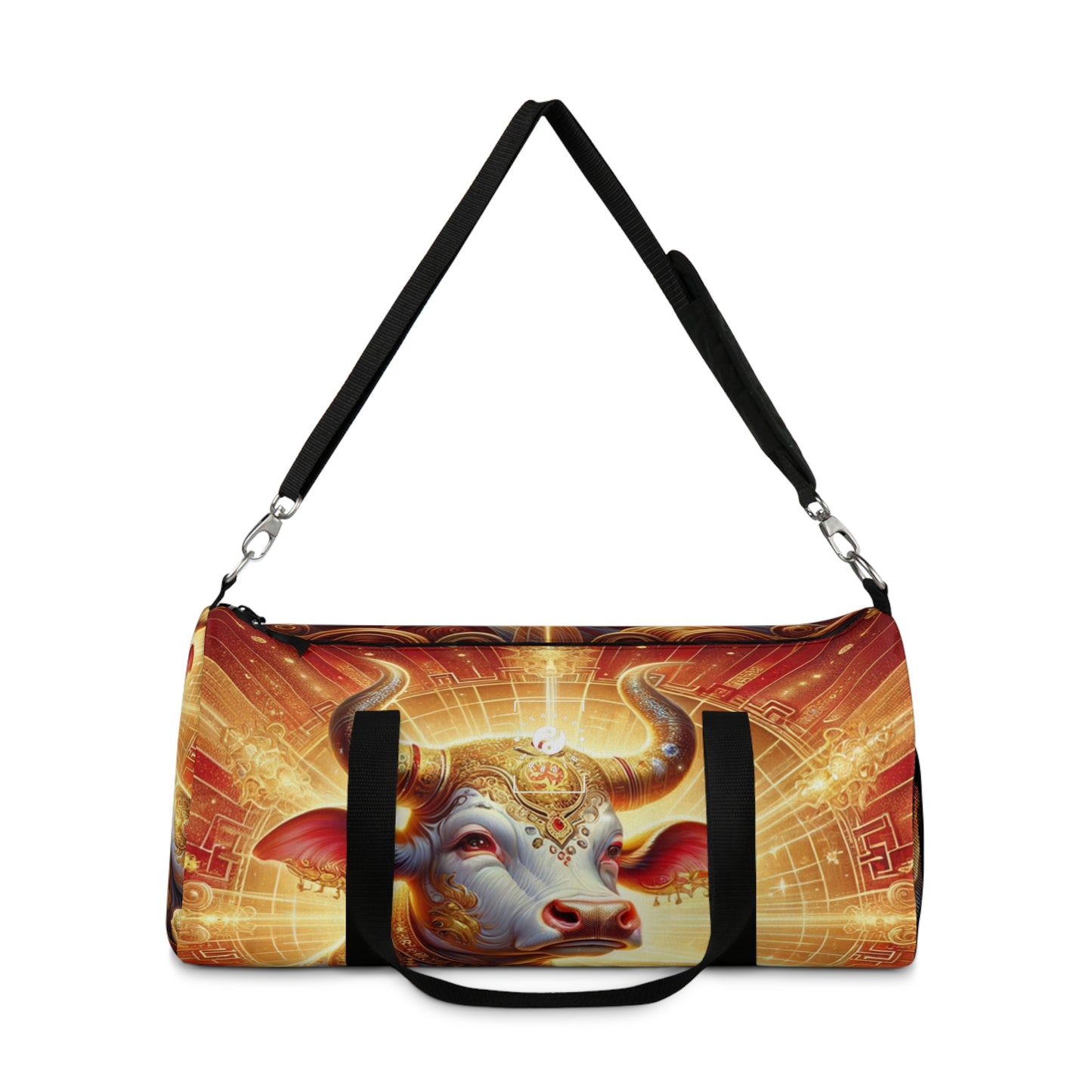 "Golden Euphoria: A Dance of the Divine Bovine" - Duffle Bag