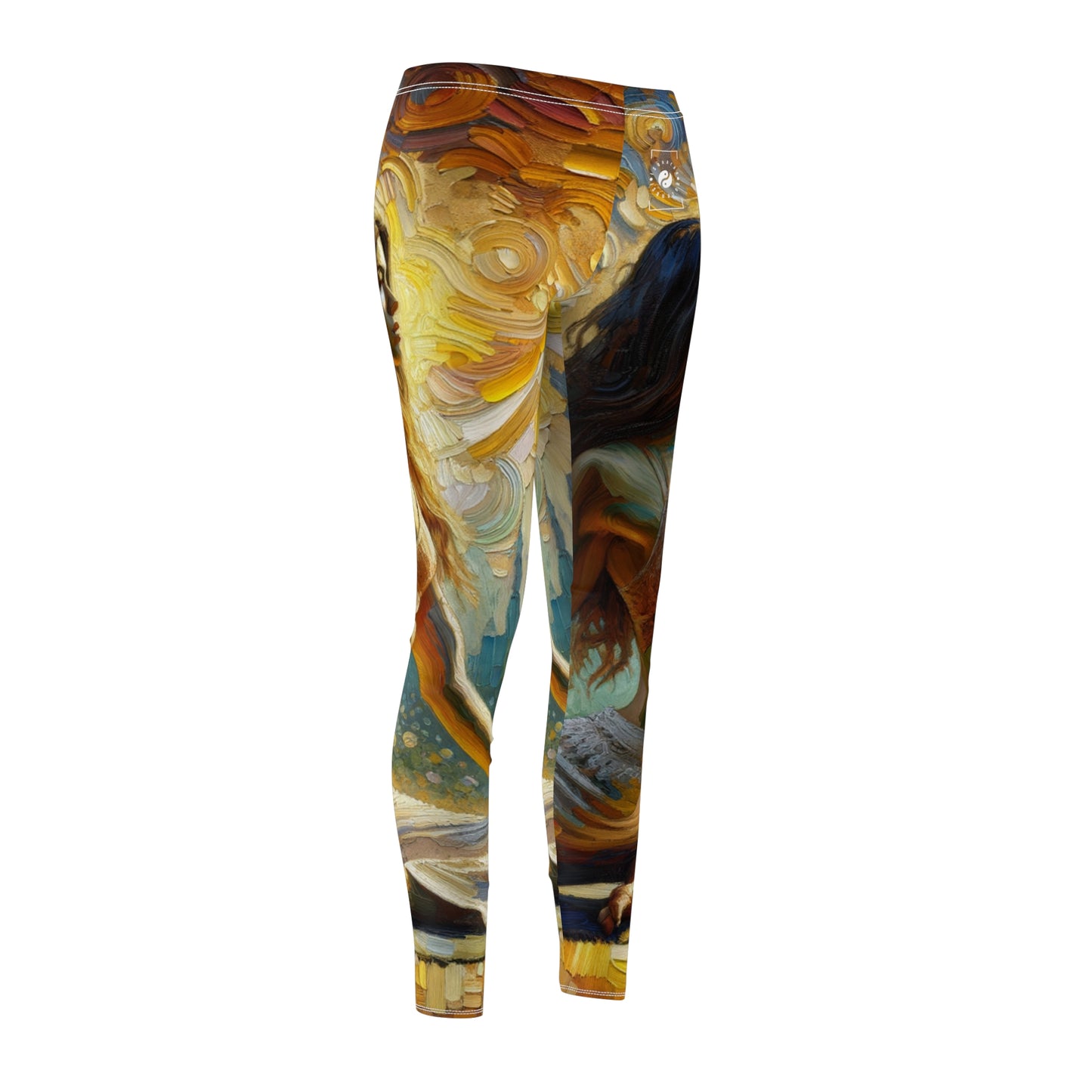 "Golden Warrior: A Tranquil Harmony" - Casual Leggings