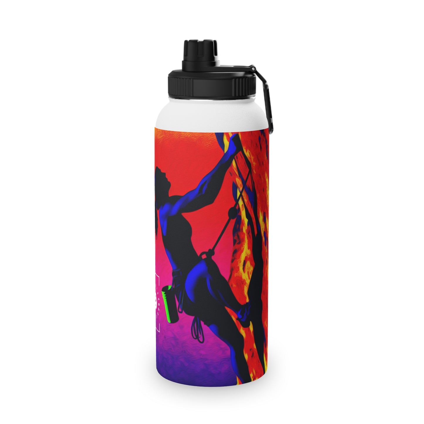 "Technicolour Ascent: The Digital Highline" - Sports Water Bottle