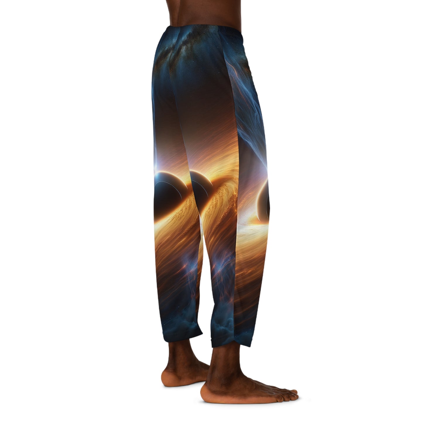 "Discs of Illumination: Black Hole Reverie" - men's Lounge Pants