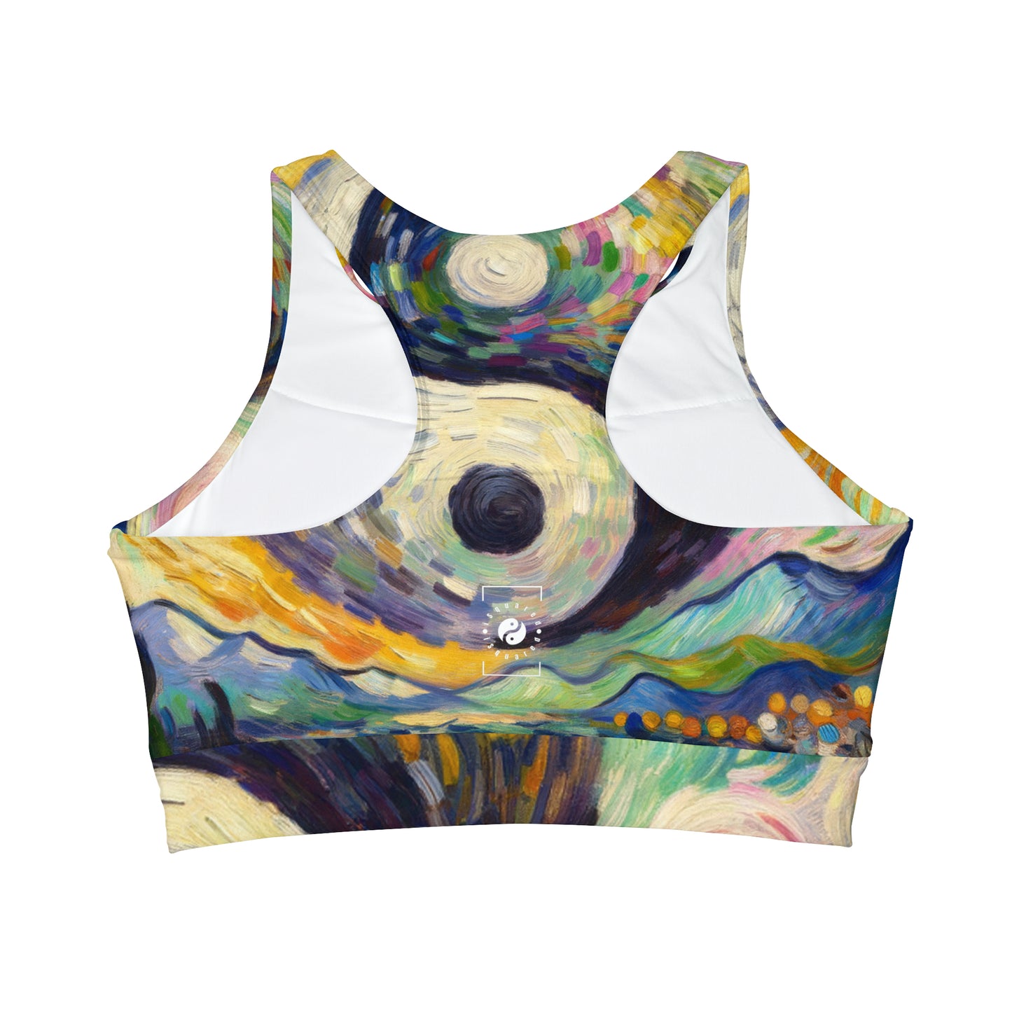 "Spectral Duality: An Impressionist Balance" - High Neck Crop Top