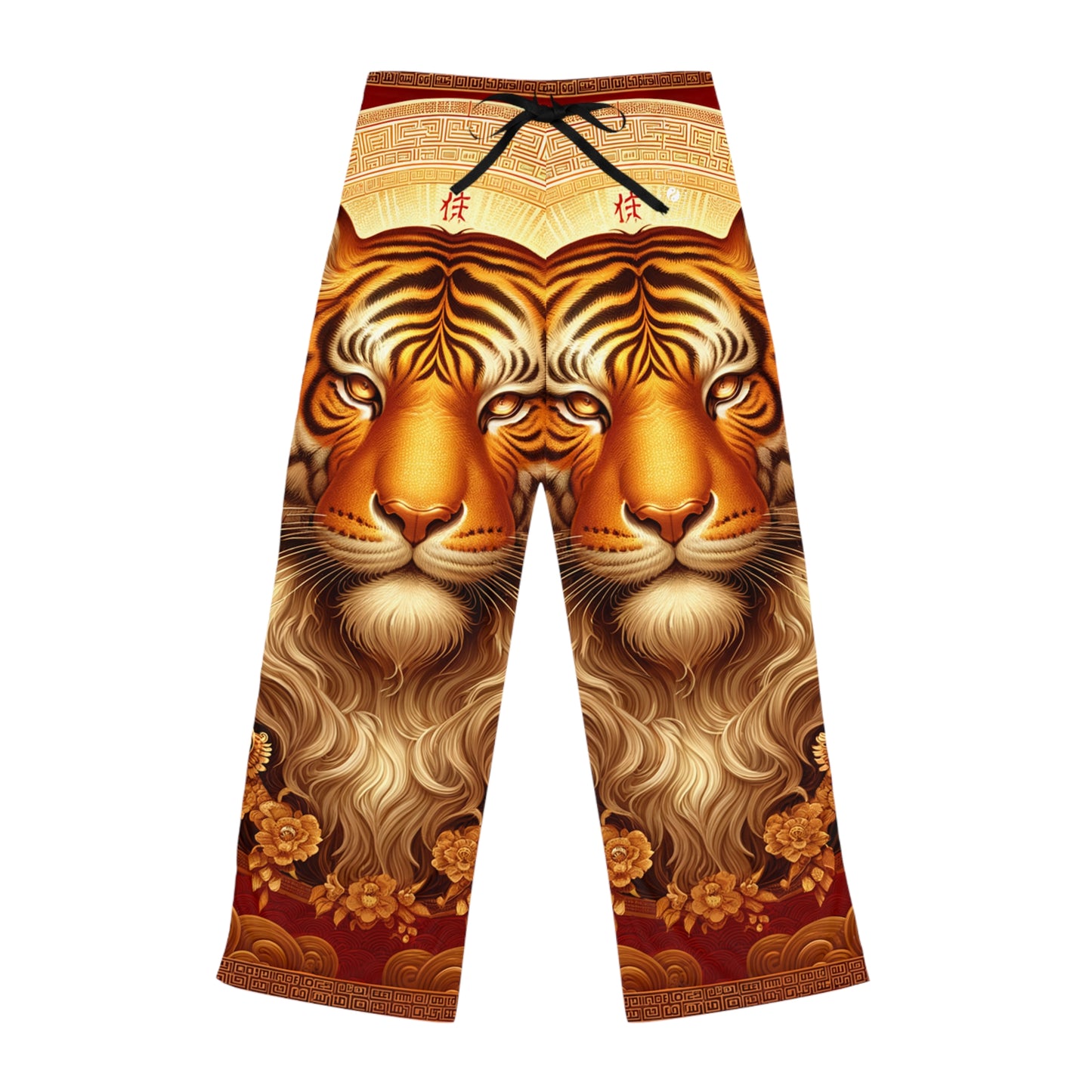 "Majesté Dorée : Ascension du Tigre Lunaire" - Pantalon lounge femme 