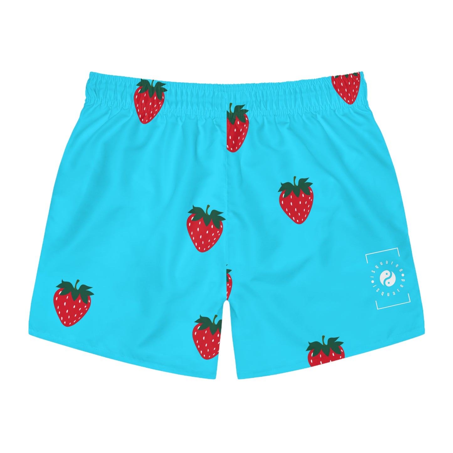 #22DEFF Light Blue + Strawberry - Swim Trunks for Men