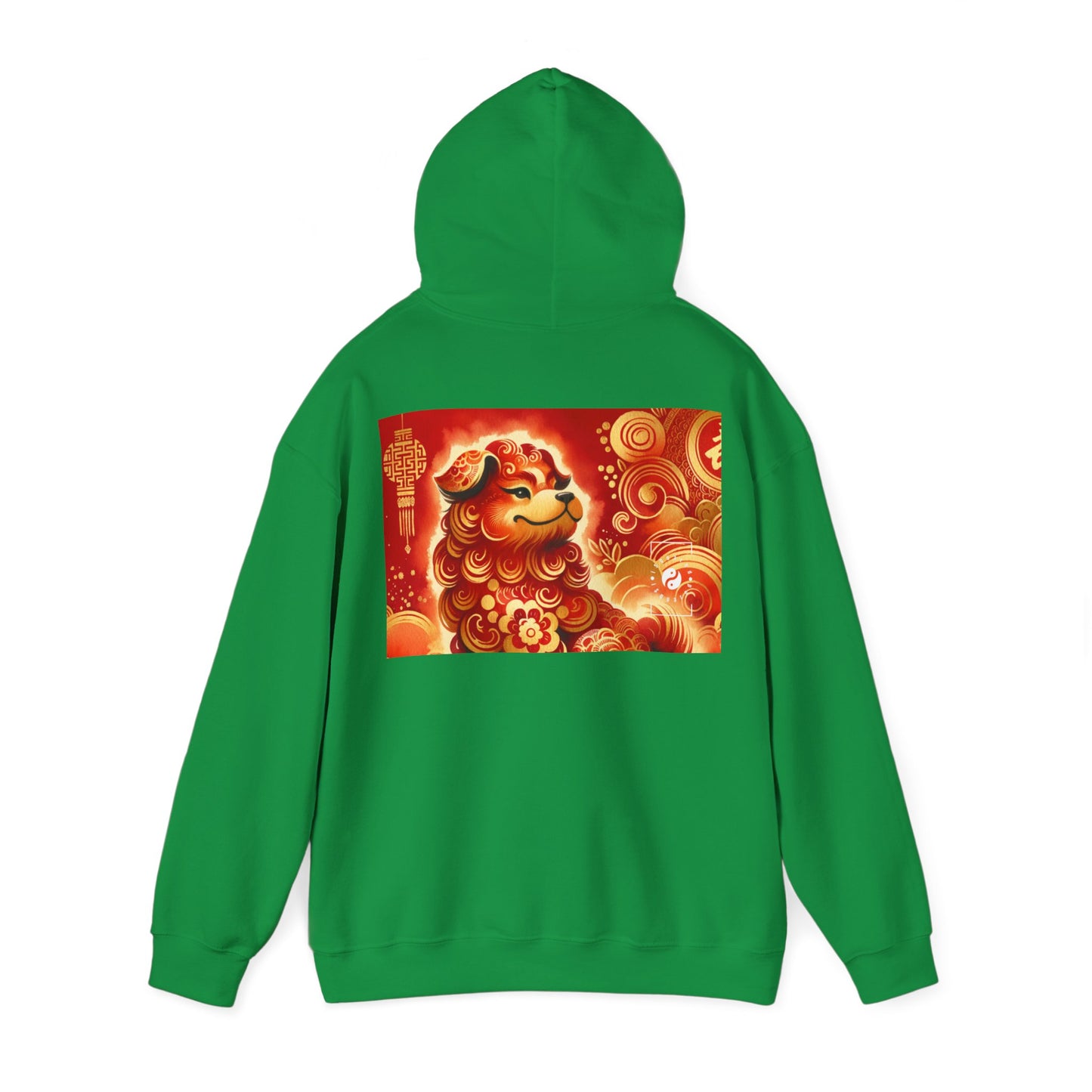 "Golden Canine Emissary on Crimson Tide: A Chinese New Year Odyssey" - Hoodie