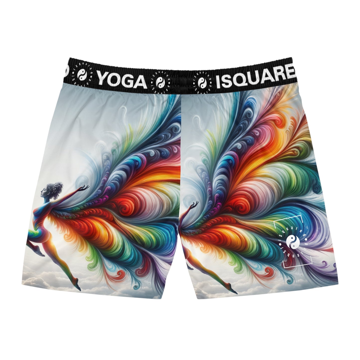 "Yogini's Rainbow Flight" - Swim Shorts (Mid-Length) for Men