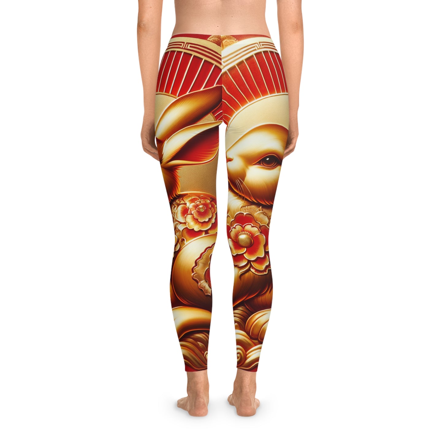 "Golden Blessings: Lunar Rabbit's Resplendence" - Unisex Tights