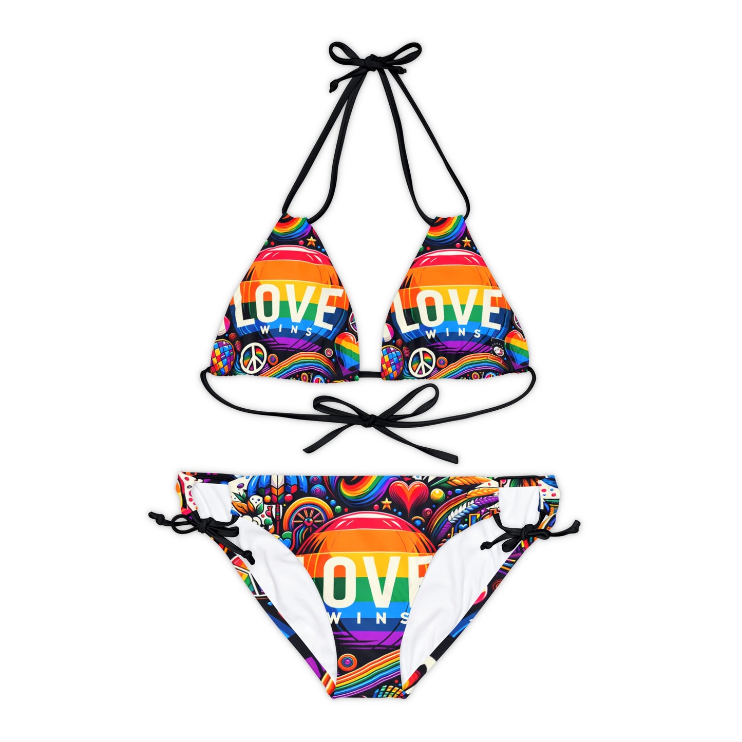 LOVE WINS - Lace-up Bikini Set