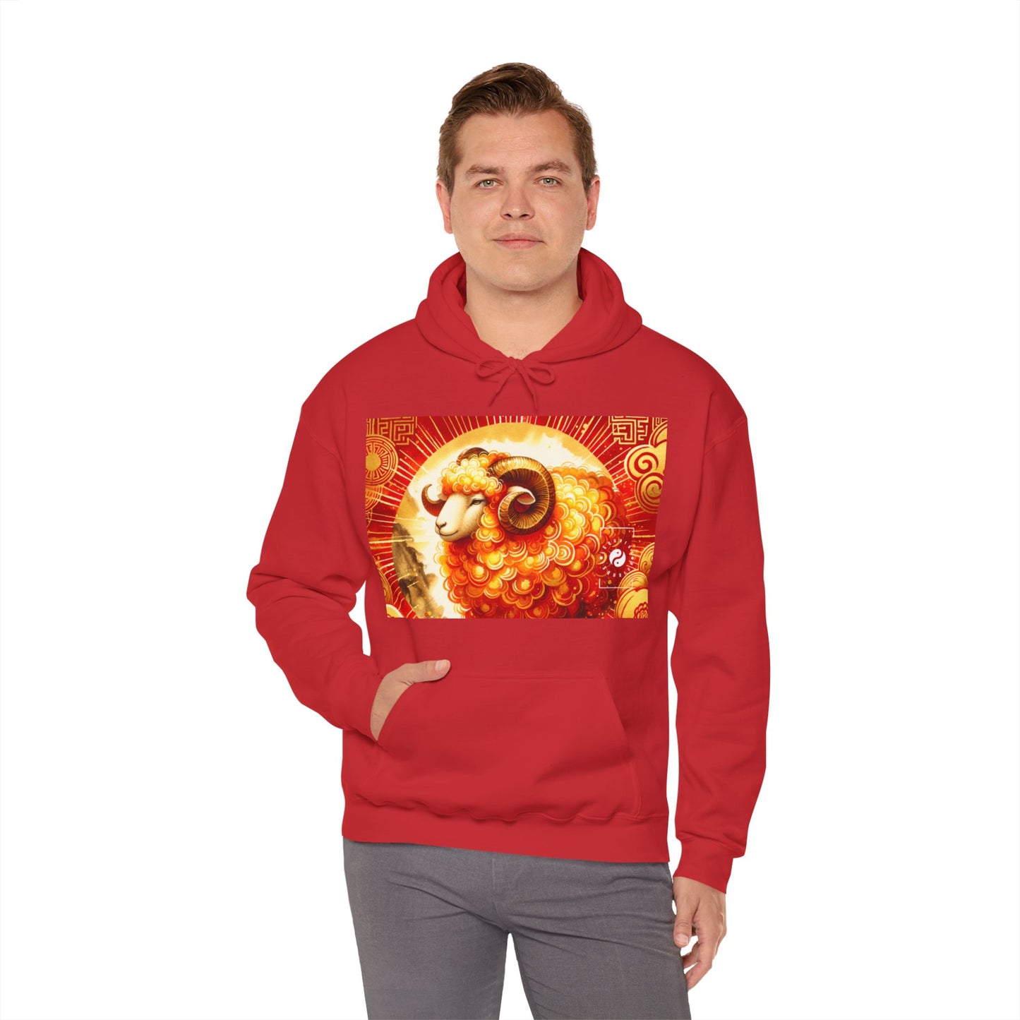 "Auspicious Gold of Divine Ewe: A Lunar New Year Revelry" - Hoodie