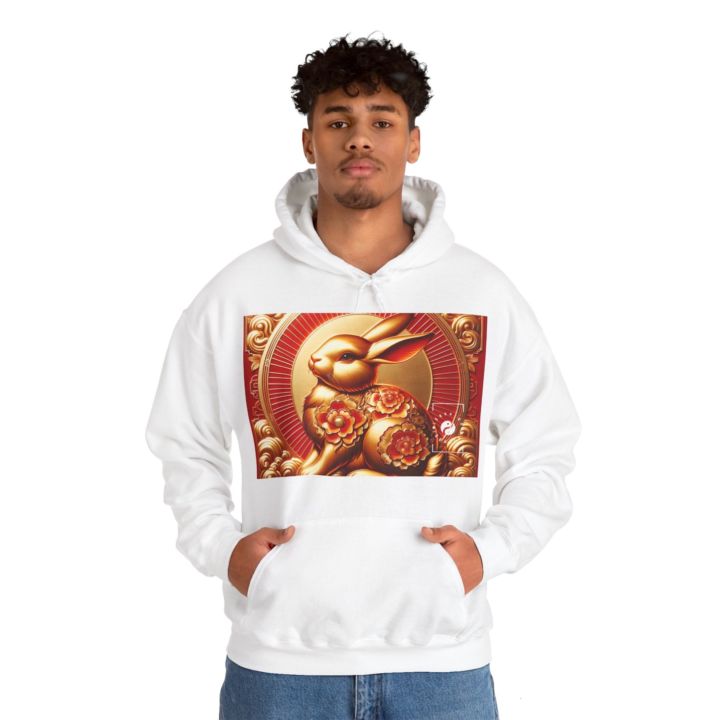 "Golden Blessings: Lunar Rabbit's Resplendence" - Hoodie