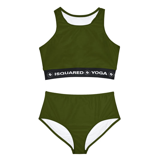 Camo Green - Ensemble de bikini de yoga chaud
