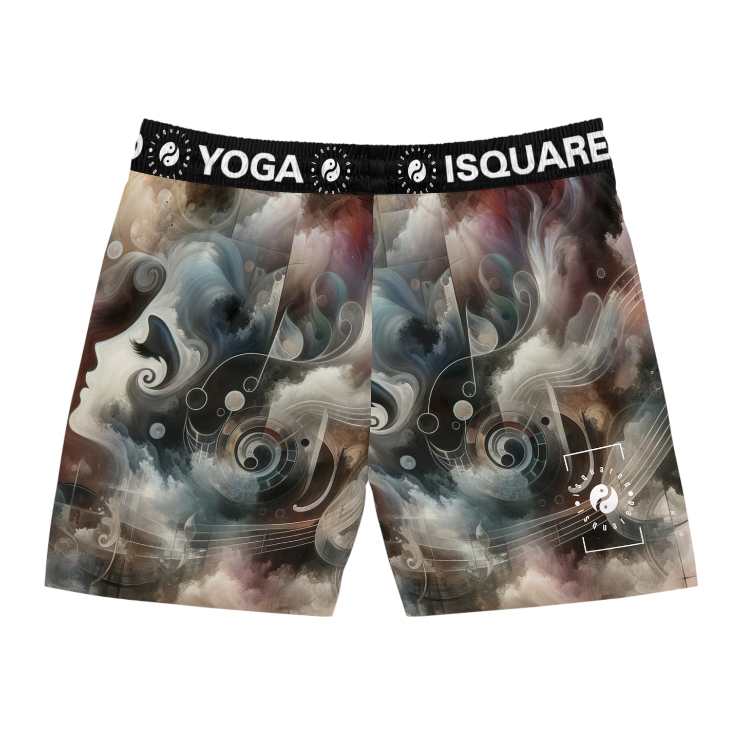 "Harmony of Descent: An Abstract Ode to La Traviata" - Swim Shorts (Mid-Length) for Men