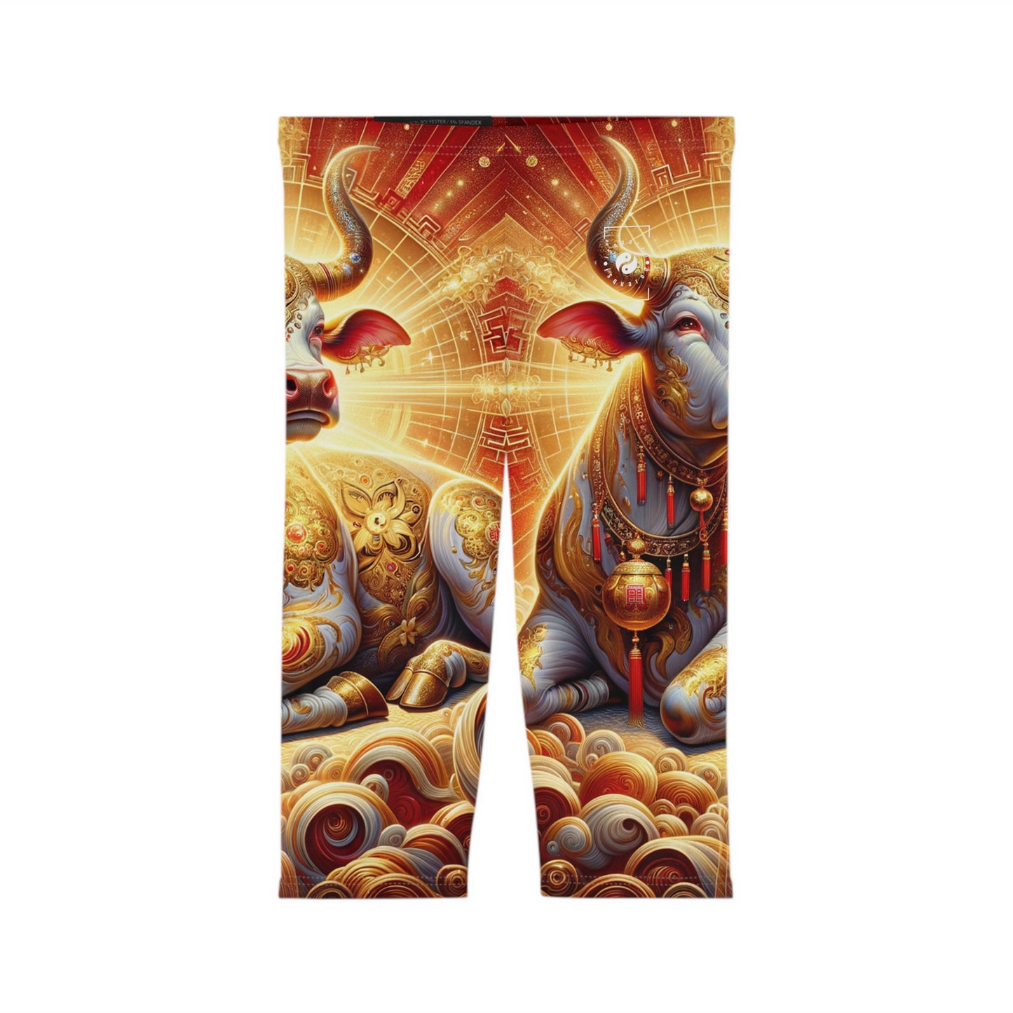 "Golden Euphoria: A Dance of the Divine Bovine" - Capri Shorts