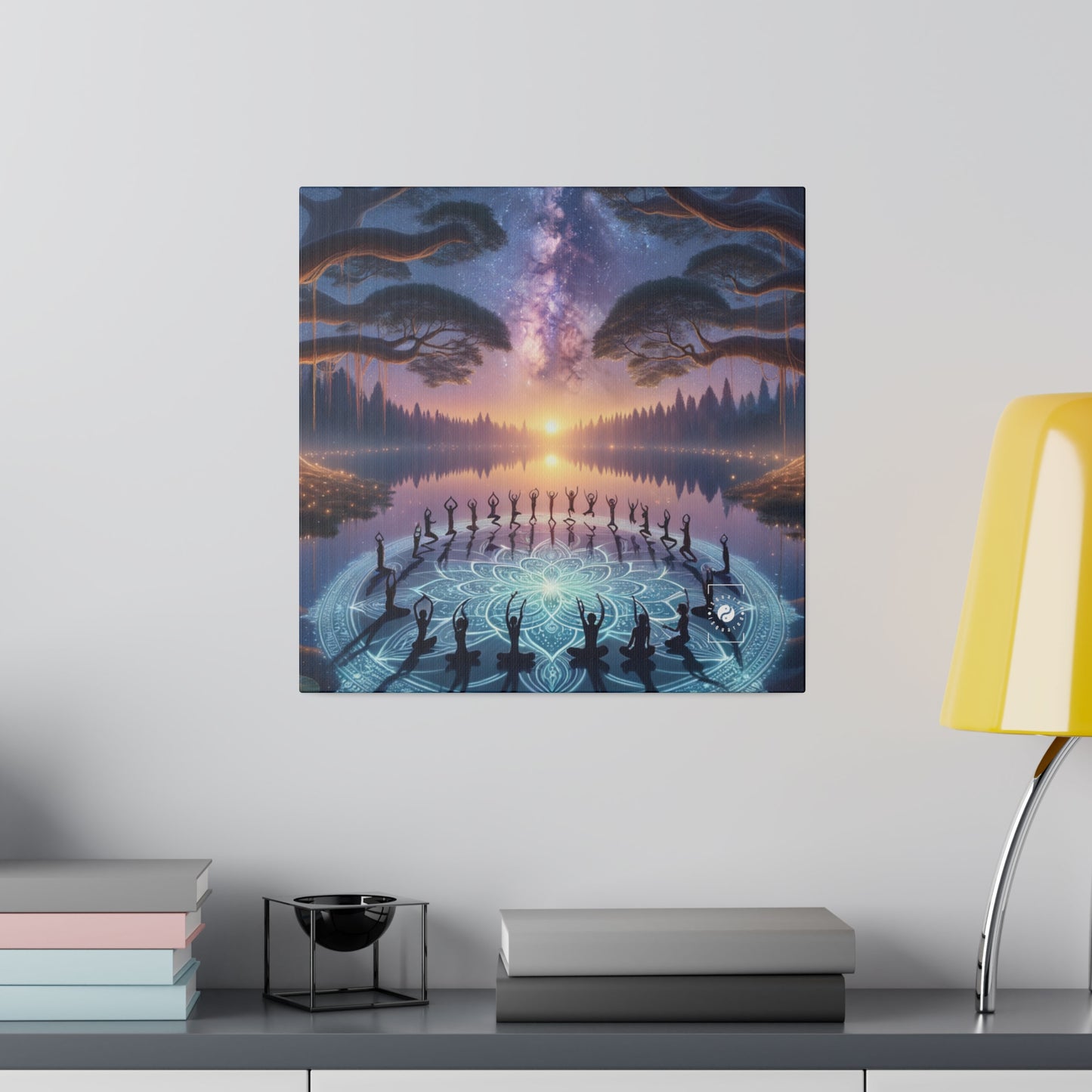 "Celestial Serenity: Mandala's Reflection" - Art Print Canvas