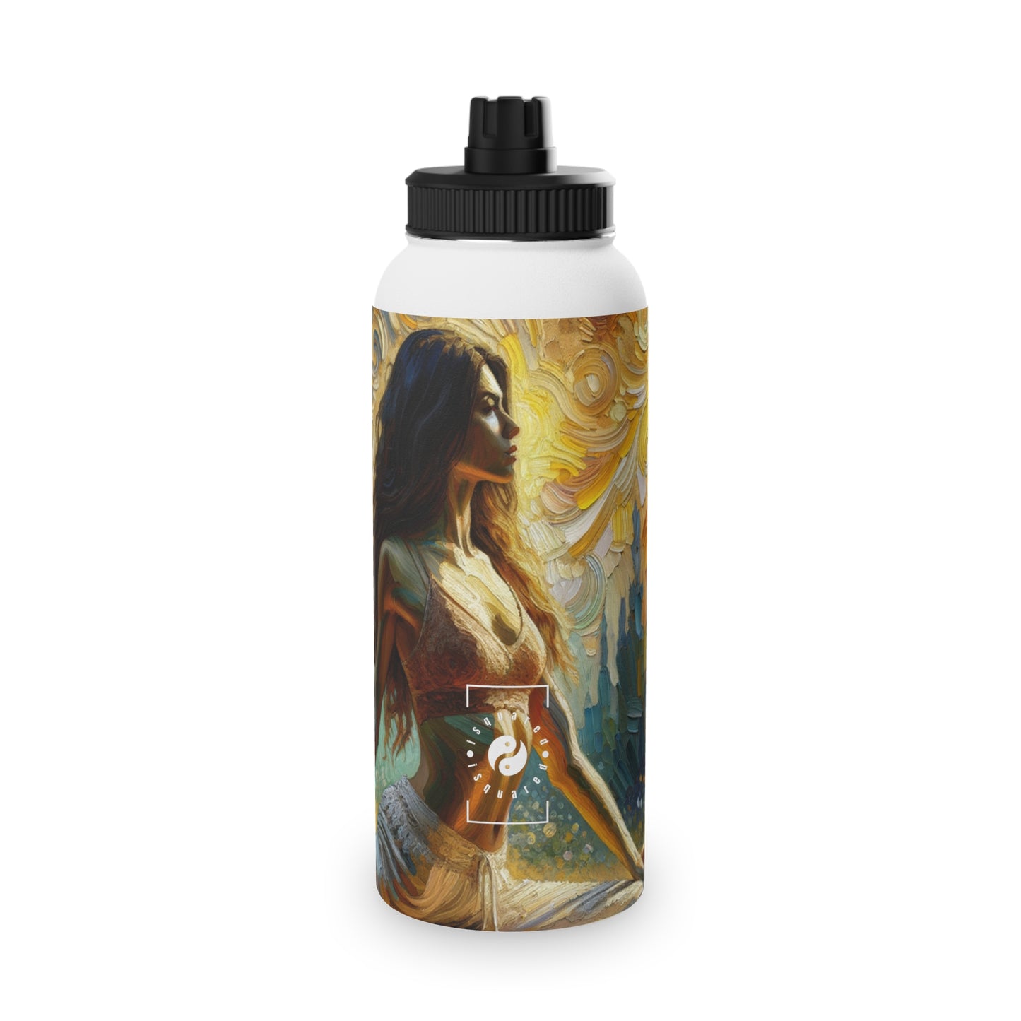 "Golden Warrior: A Tranquil Harmony" - Sports Water Bottle