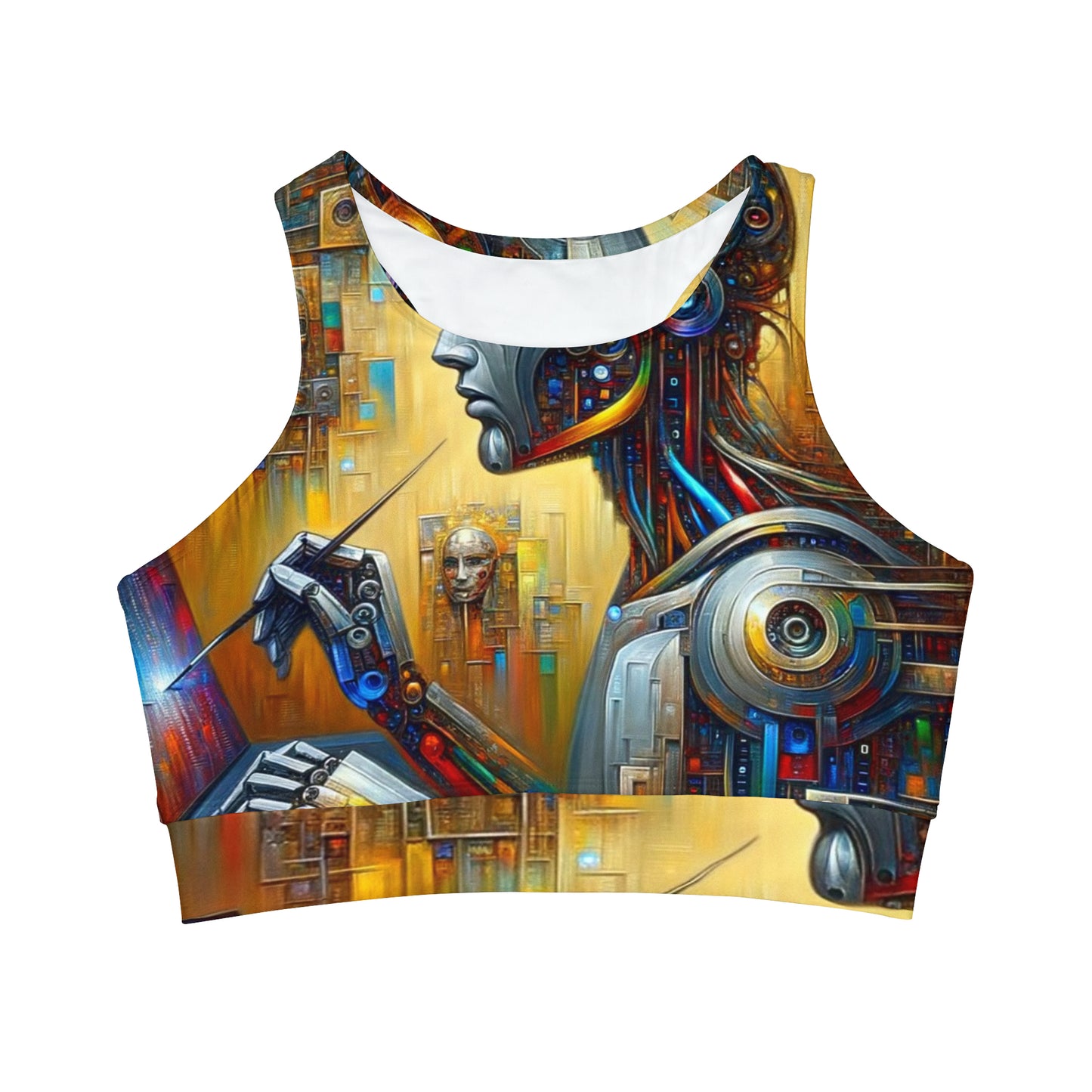 TechnoGenesis - High Neck Crop Top