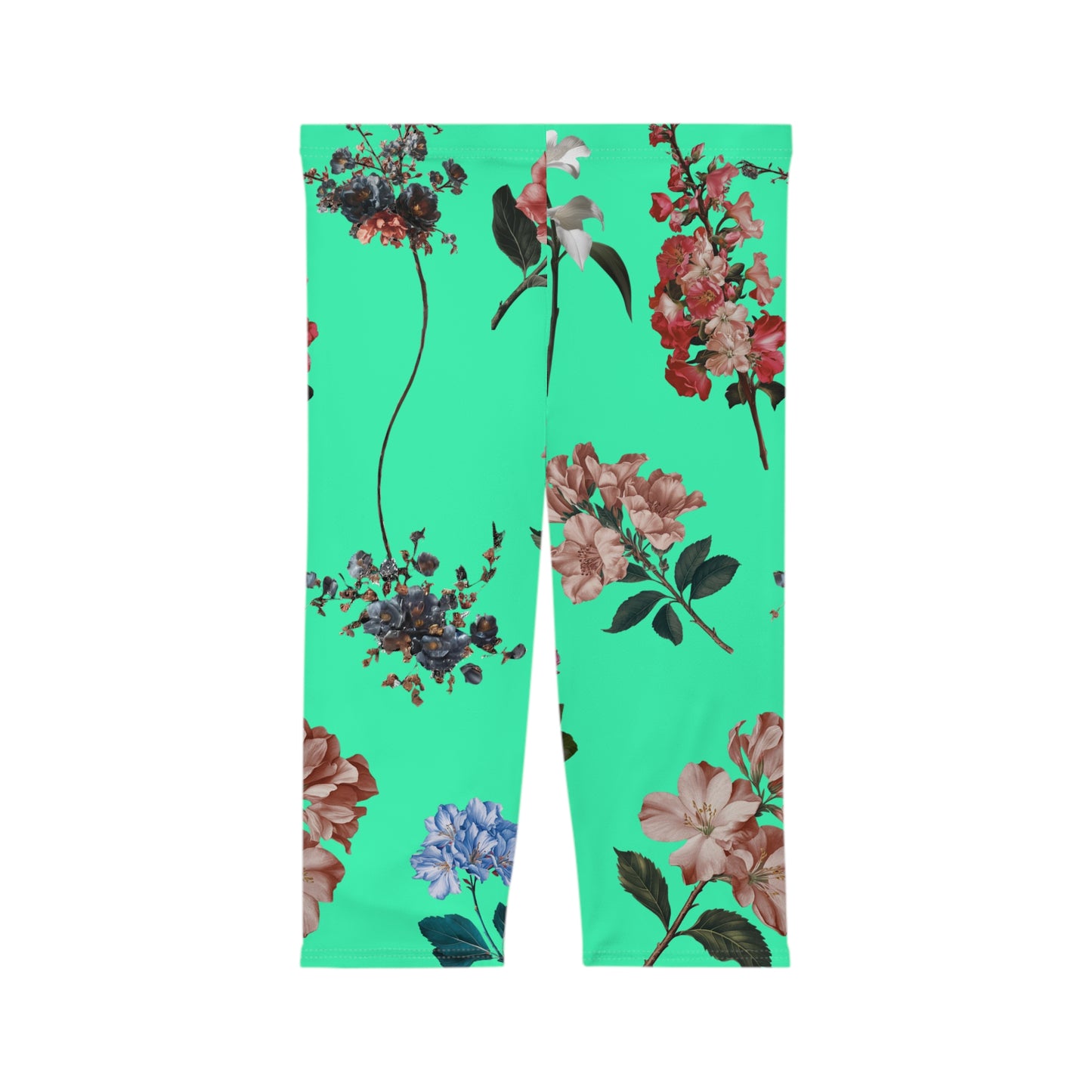 Botanicals on Turquoise - Capri Shorts