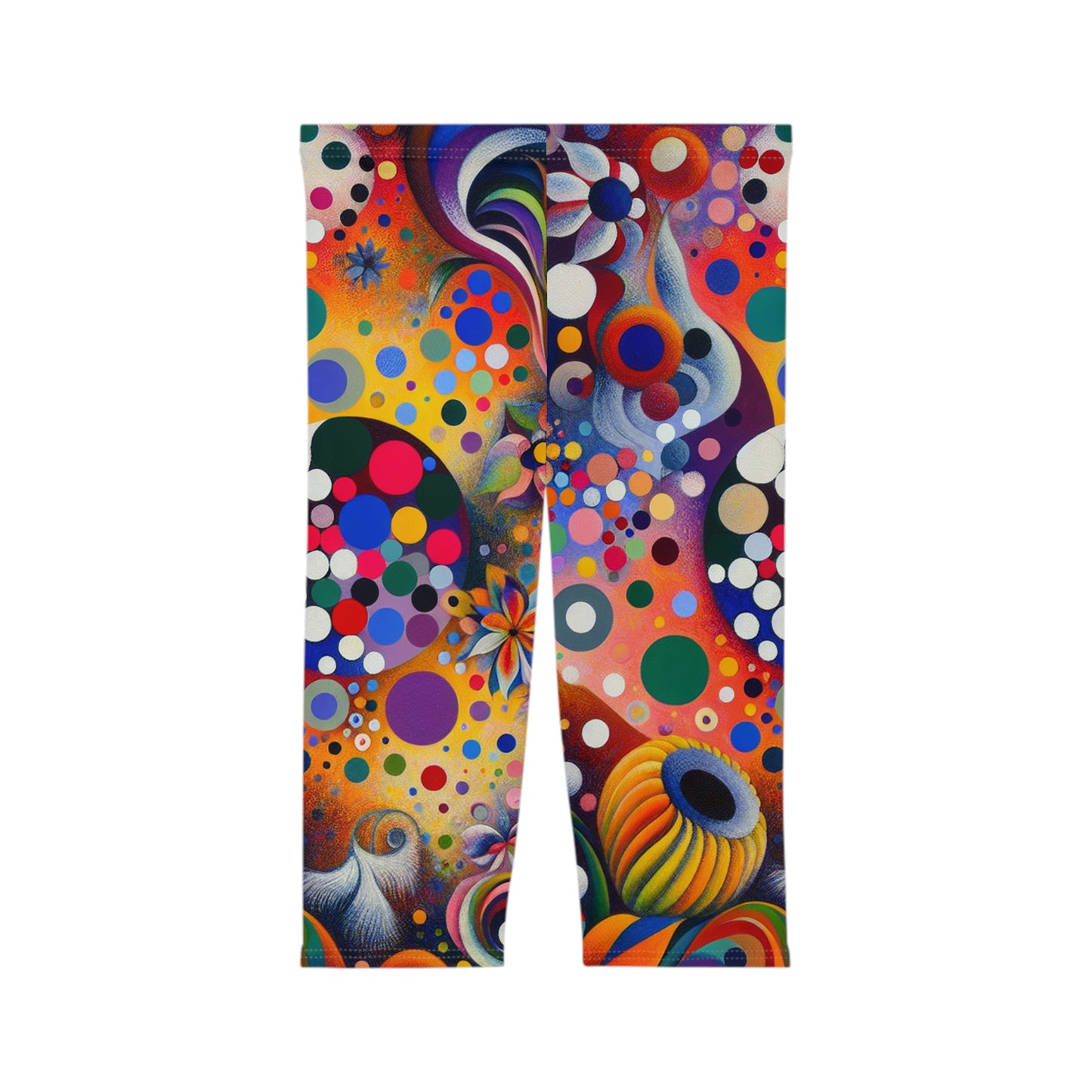 "Polka Petals in Yogic Surrealism: An Artistic Salute to Kusama and Kahlo" - Capri Shorts