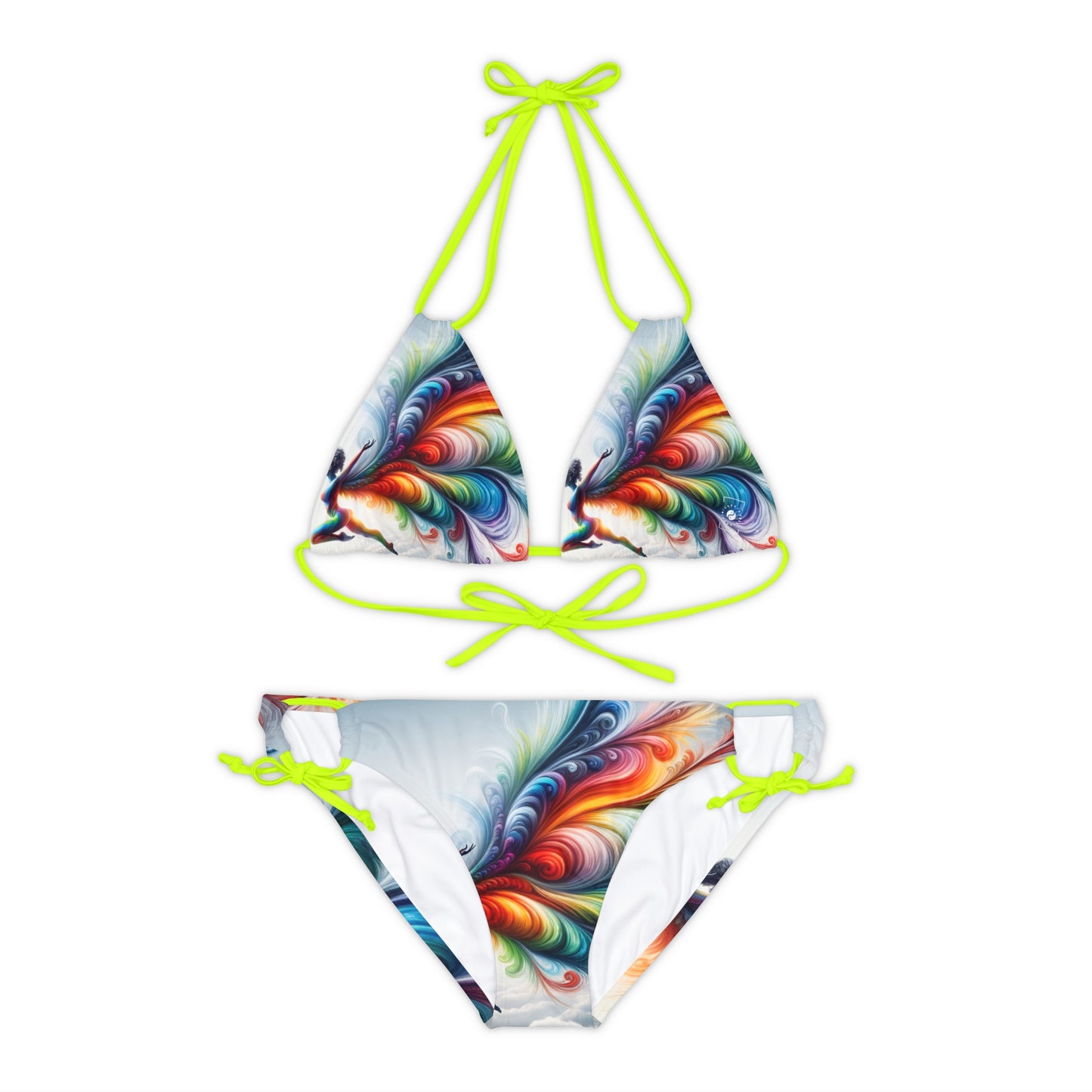 "Yogini's Rainbow Flight" - Lace-up Bikini Set