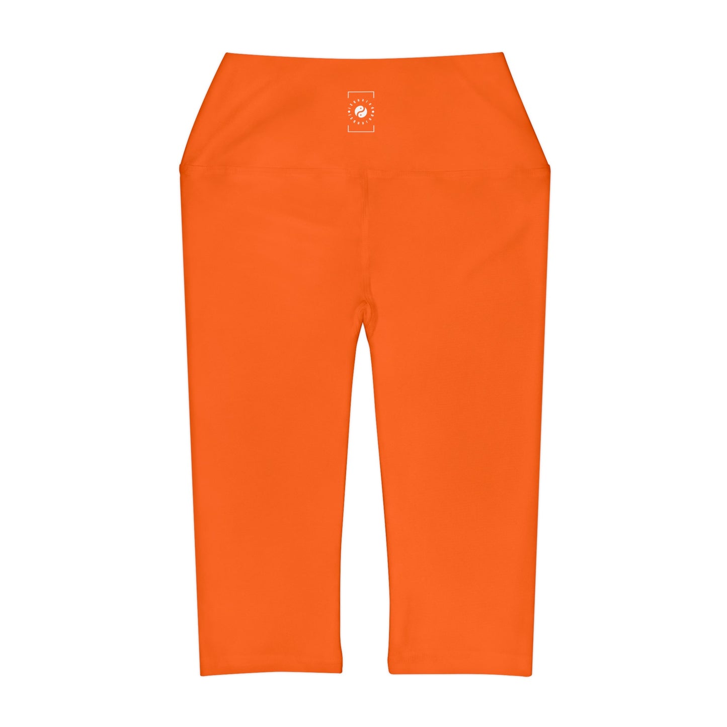 Neon Orange #FF6700 - High Waisted Capri Leggings