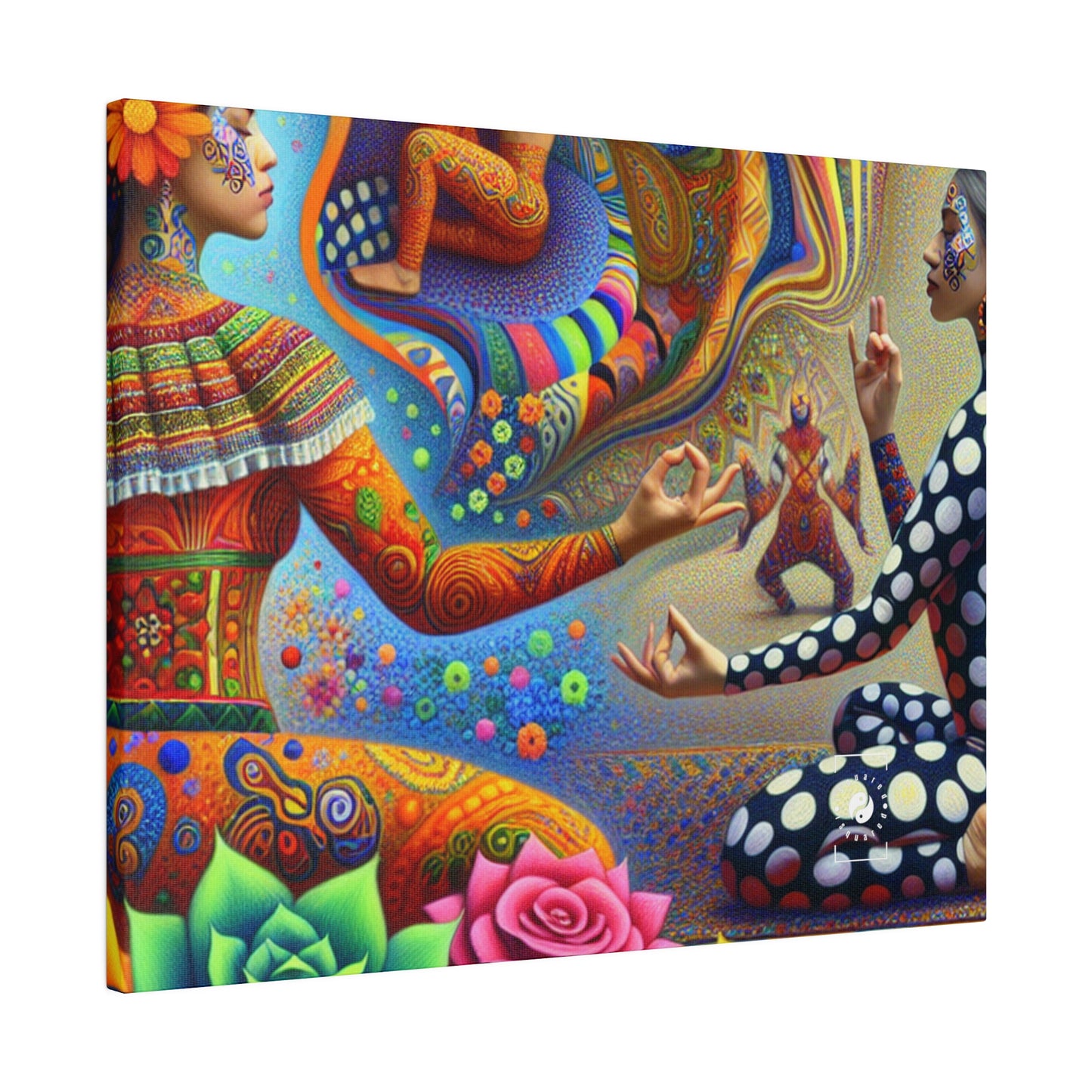 "Kahlo-Kusama Blossom Asanas: A Surreal Yoga Symphony" - Art Print Canvas