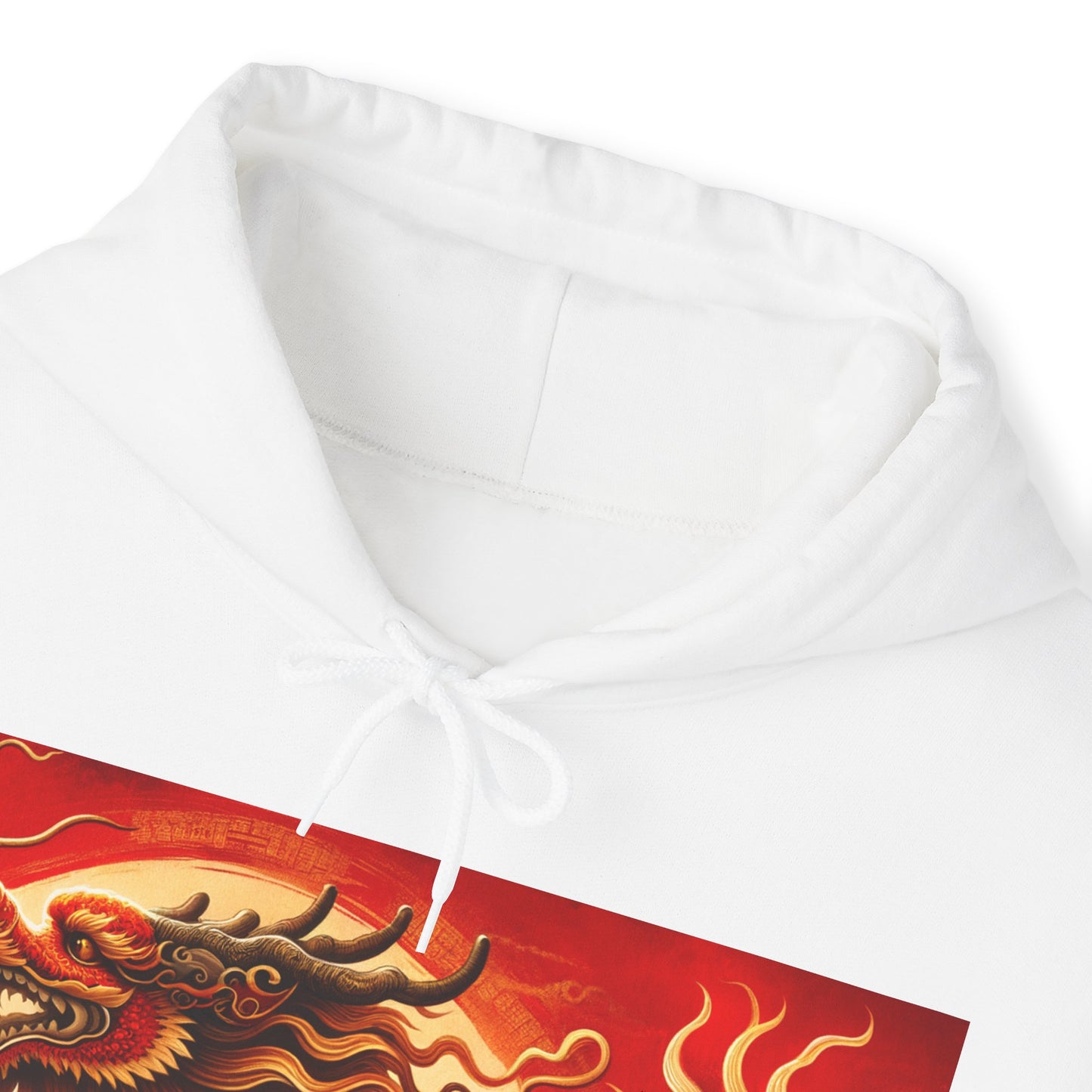 "Golden Dragon Dance in the Crimson Twilight" - Hoodie