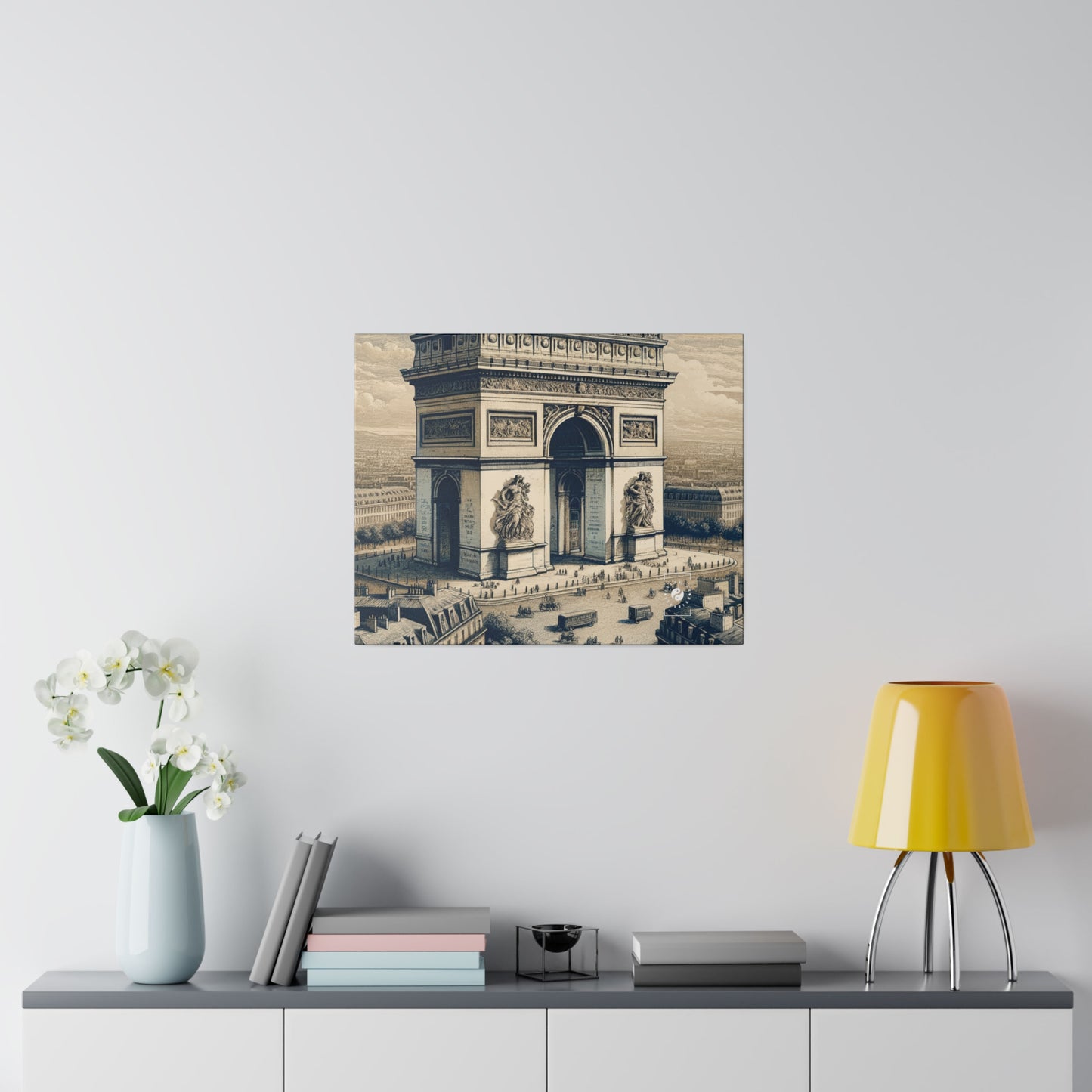 "Majesty of the Arc: A Napoleon Era Portrait" - Art Print Canvas