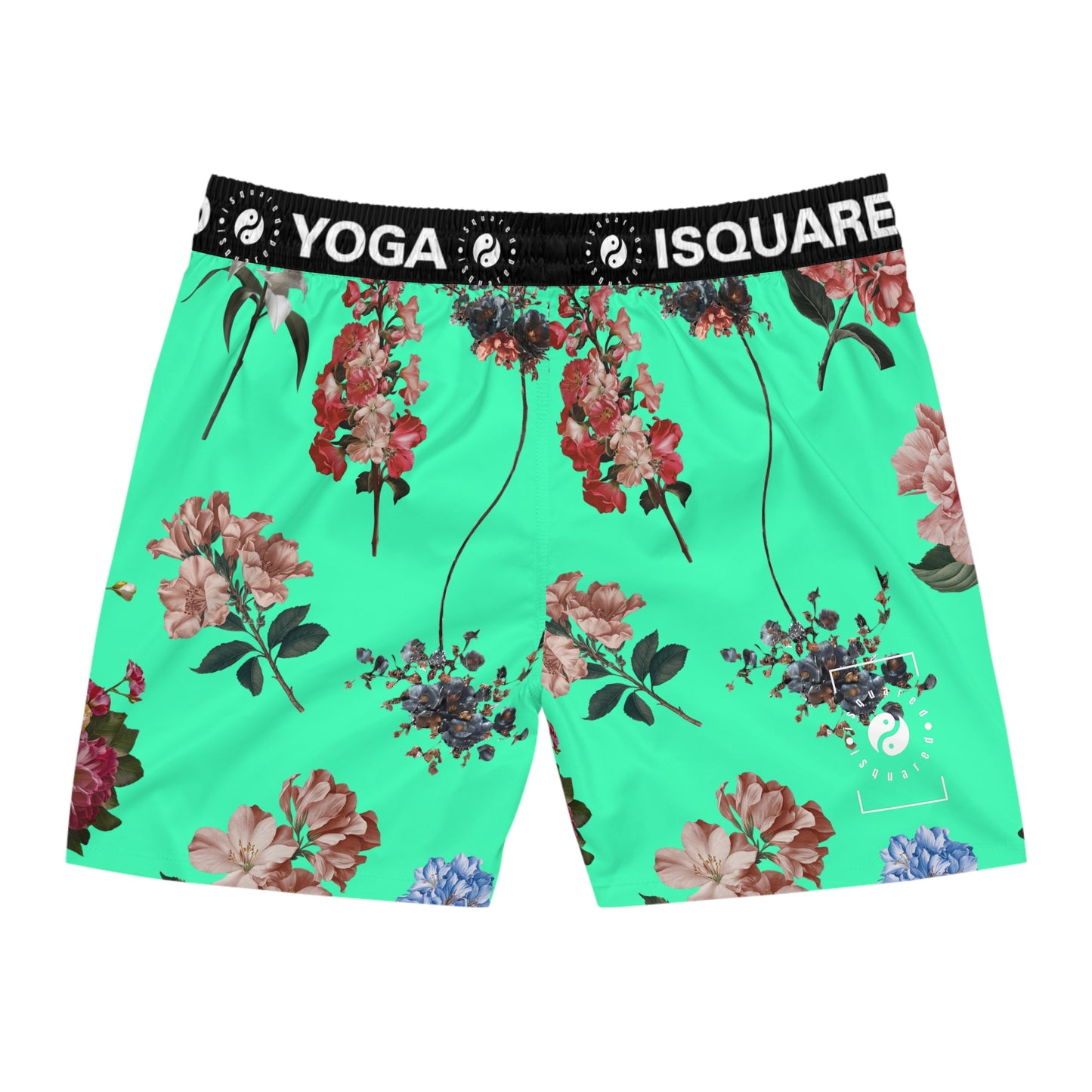 Botanicals on Turquoise - Swim Shorts (Mid-Length) for Men