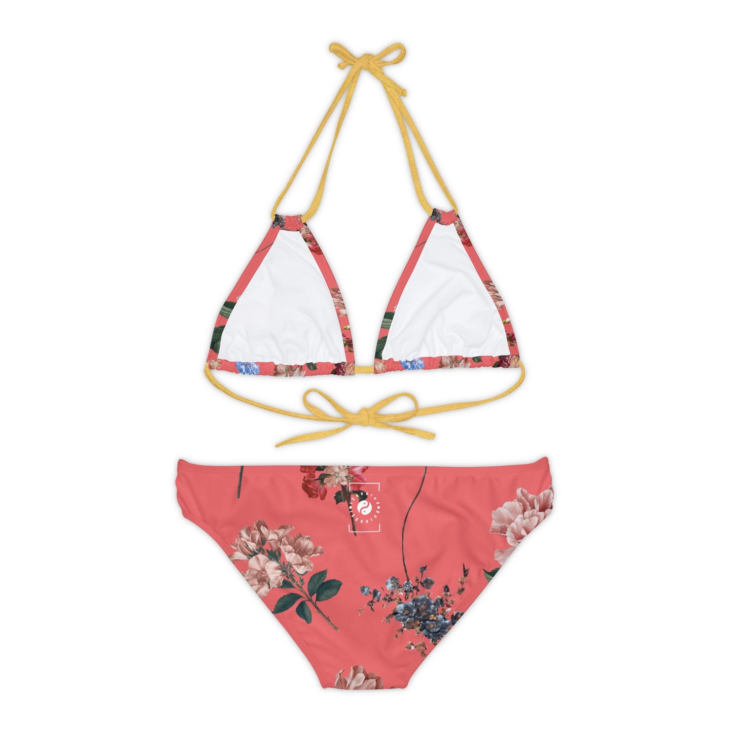 Botanicals on Coral - Ensemble bikini à lacets