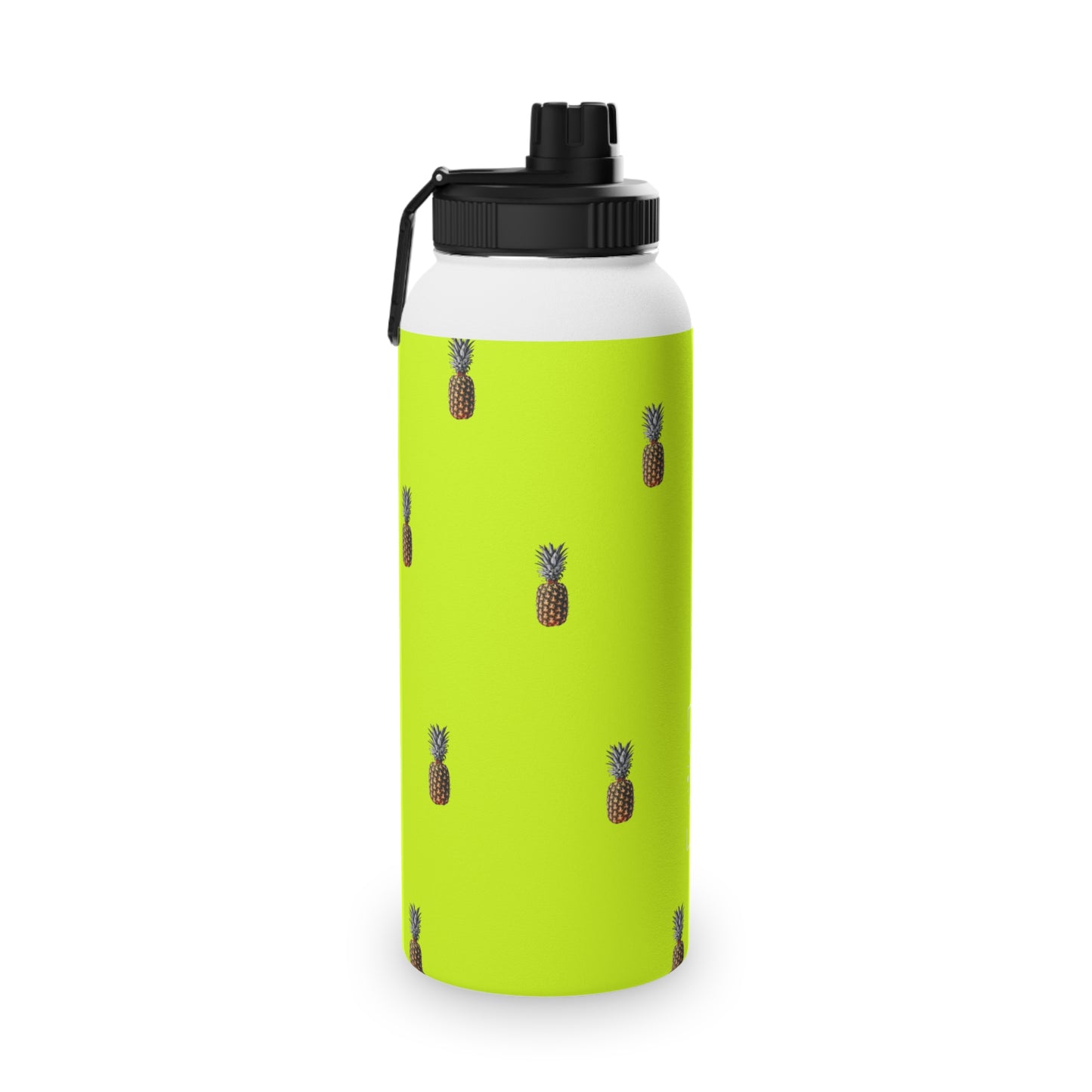 #D7FF11 Sharp Yellow + Pineapple - Sports Water Bottle