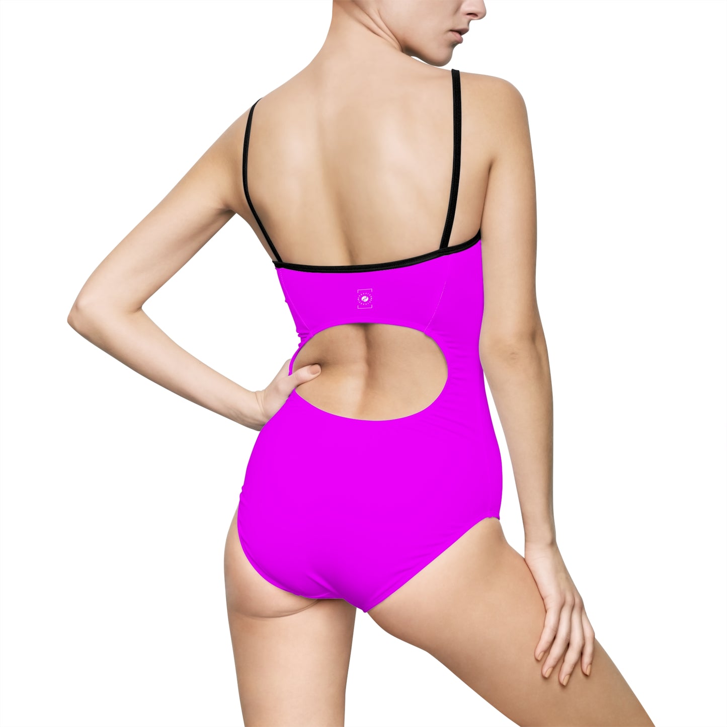 #f000ff Neon Purple - Openback Swimsuit