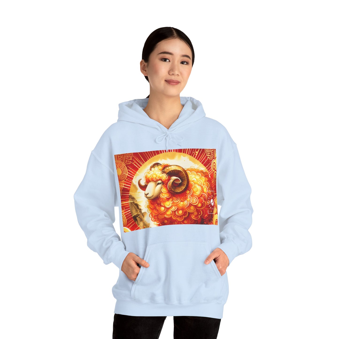 "Auspicious Gold of Divine Ewe: A Lunar New Year Revelry" - Hoodie