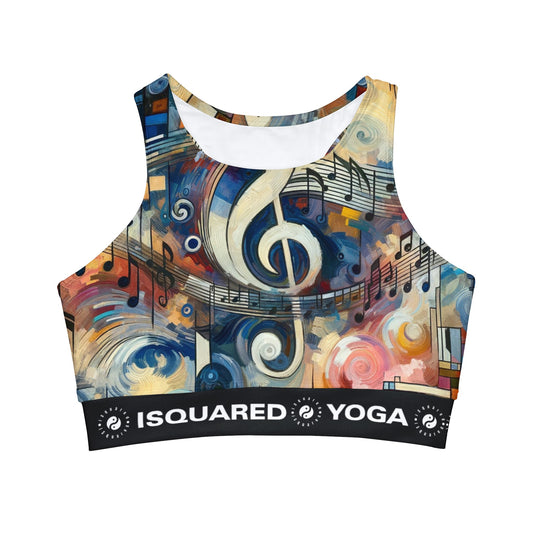 "Melodic Abstraction: Kandinsky's Symphony" - High Neck Crop Top