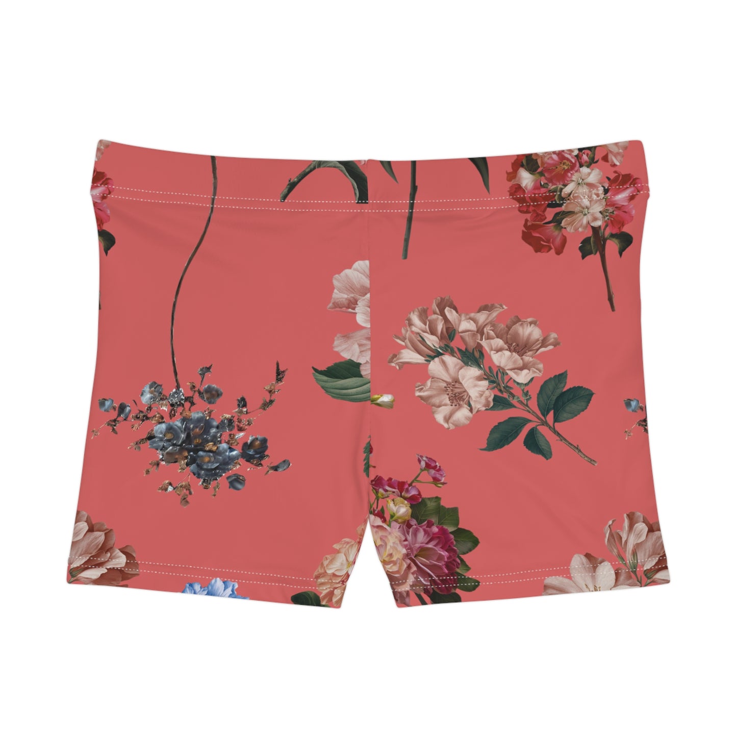 Botanicals on Coral - Mini Hot Yoga Short