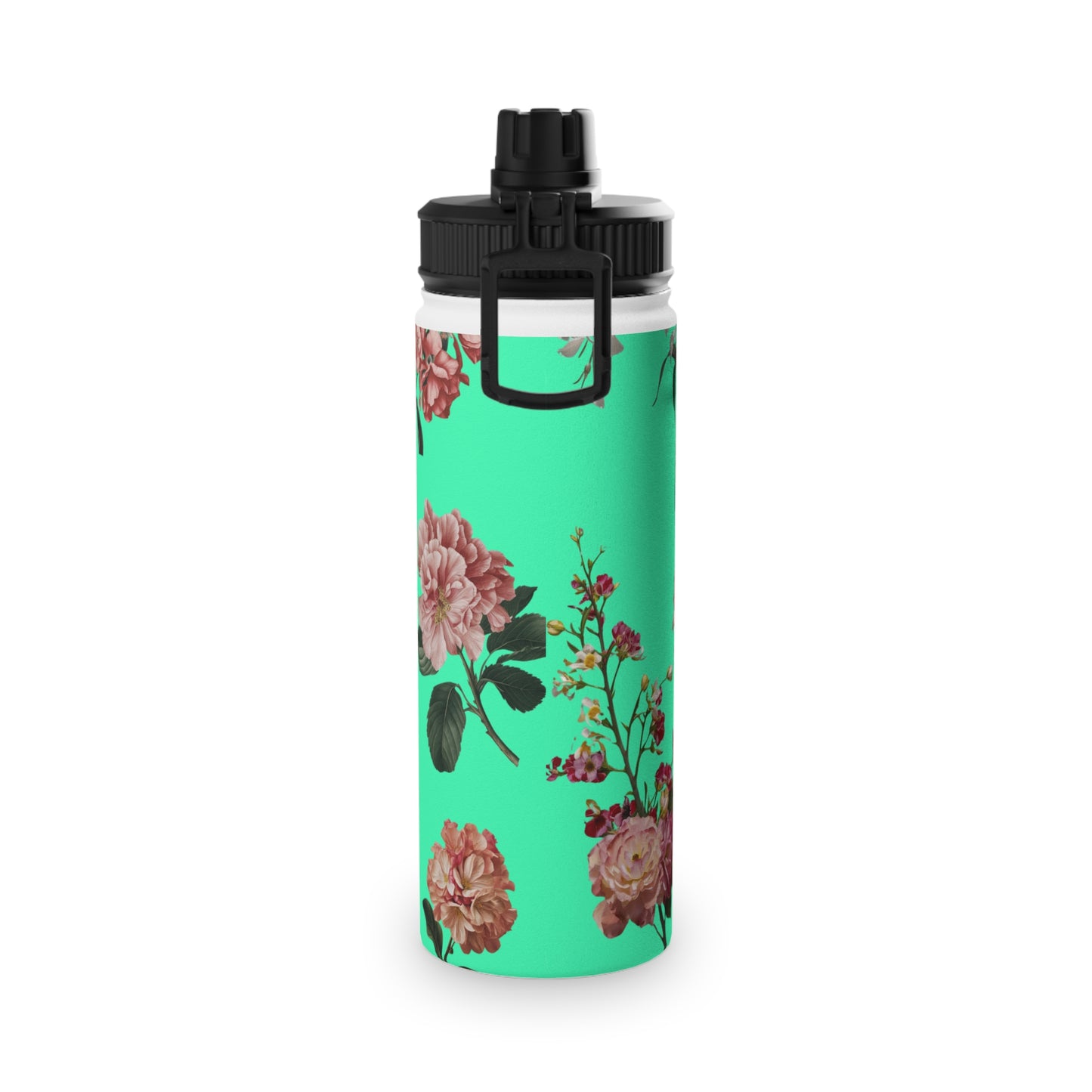 Botanicals on Turquoise - Sports Water Bottle