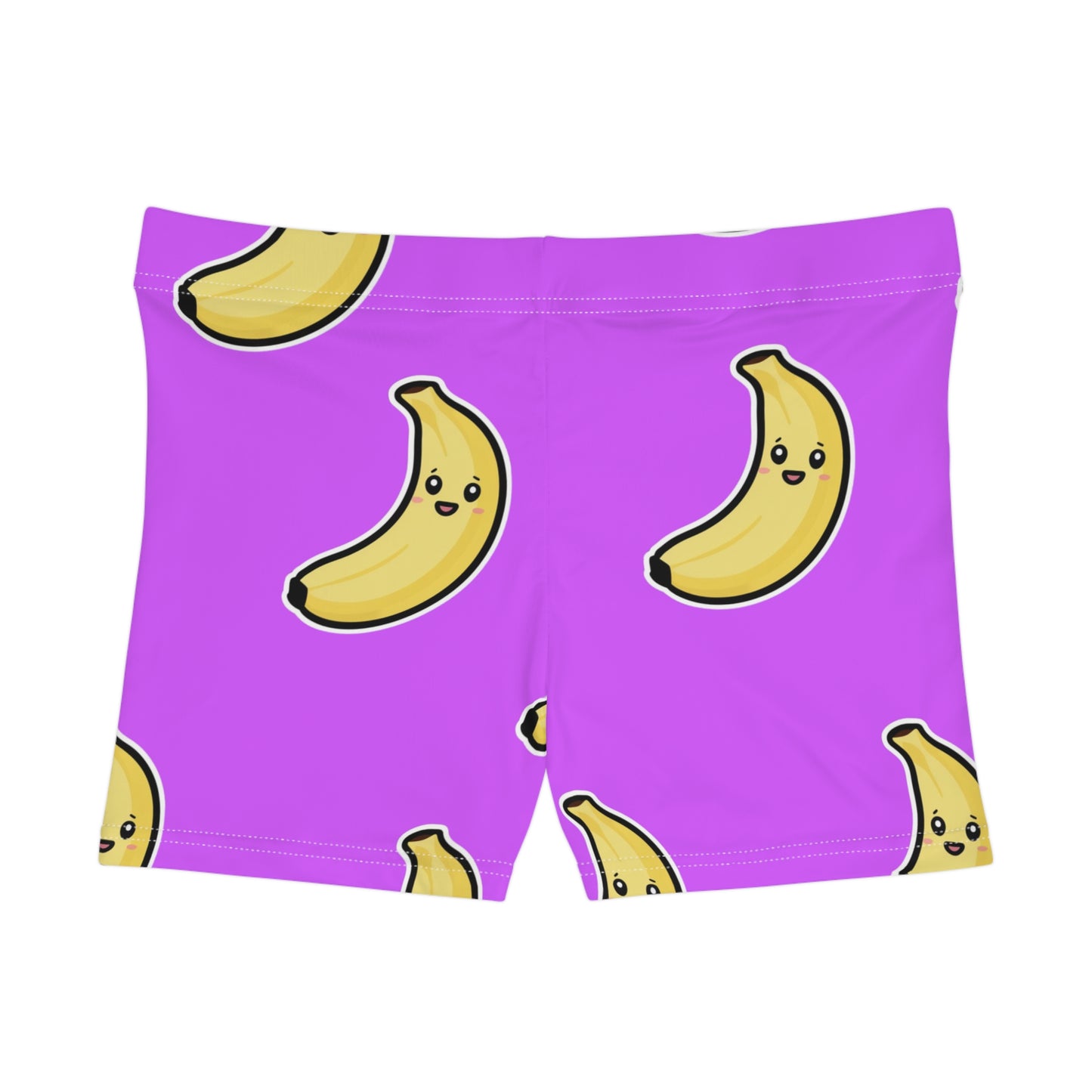 #D65BFF Violet + Banane - Mini short de yoga chaud