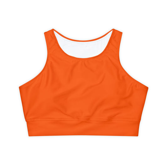 Neon Orange #FF6700 - Lined & Padded Sports Bra