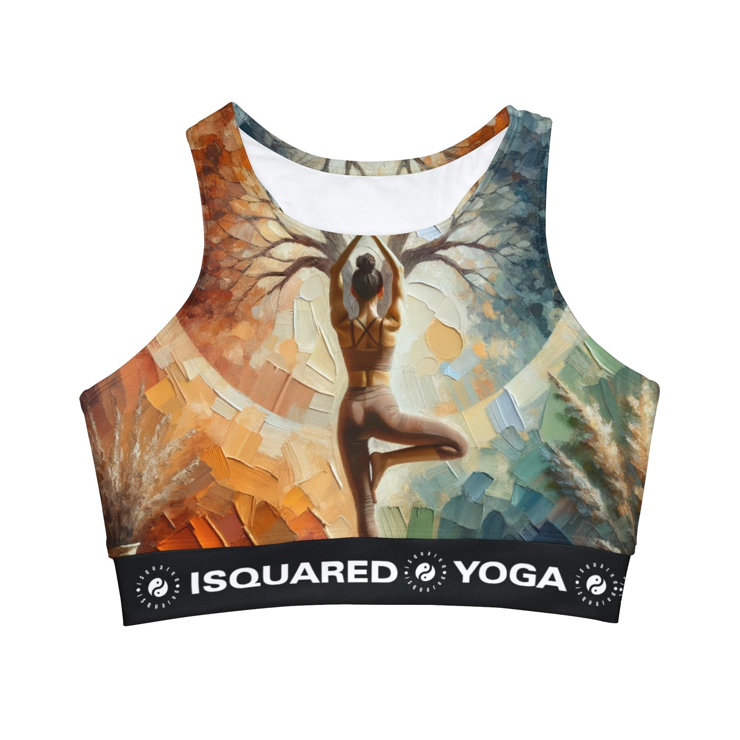 "Stability in Surrender: Vrikshasana in Harmony with Earth" - High Neck Crop Top