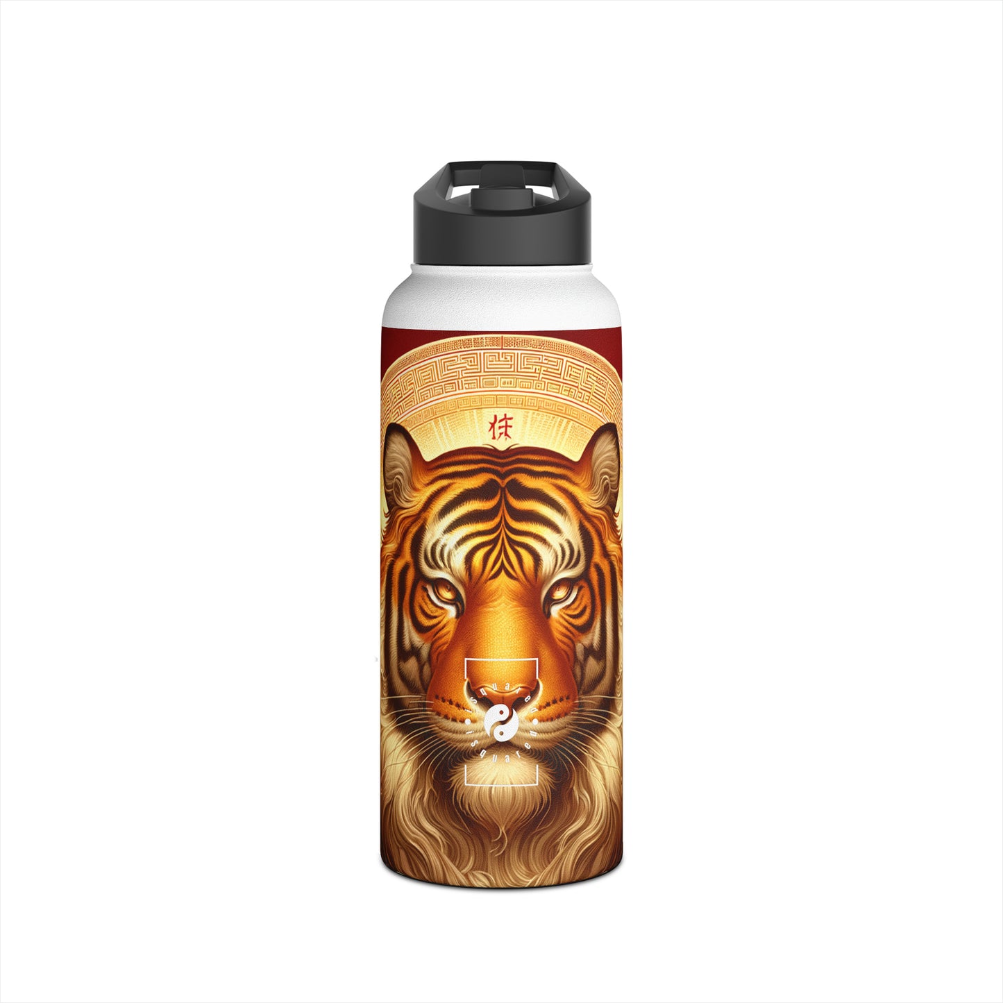 "Golden Majesty: Ascension of the Lunar Tiger" - Water Bottle