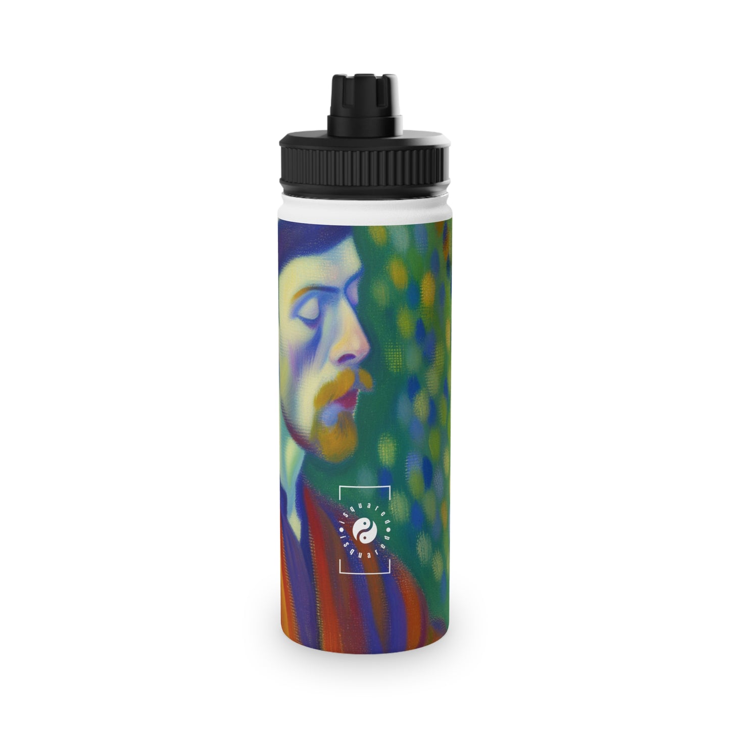 "Serene Resilience: A Frida's Solitude in hues" - Sports Water Bottle