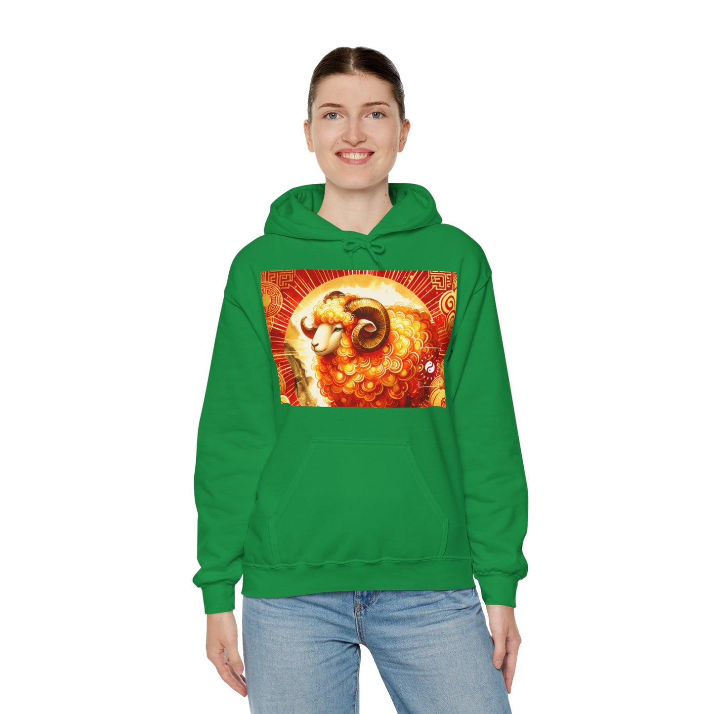 "Auspicious Gold of Divine Ewe: A Lunar New Year Revelry" - Hoodie