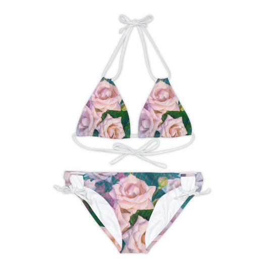 Cosmic Roses - Lace-up Bikini Set