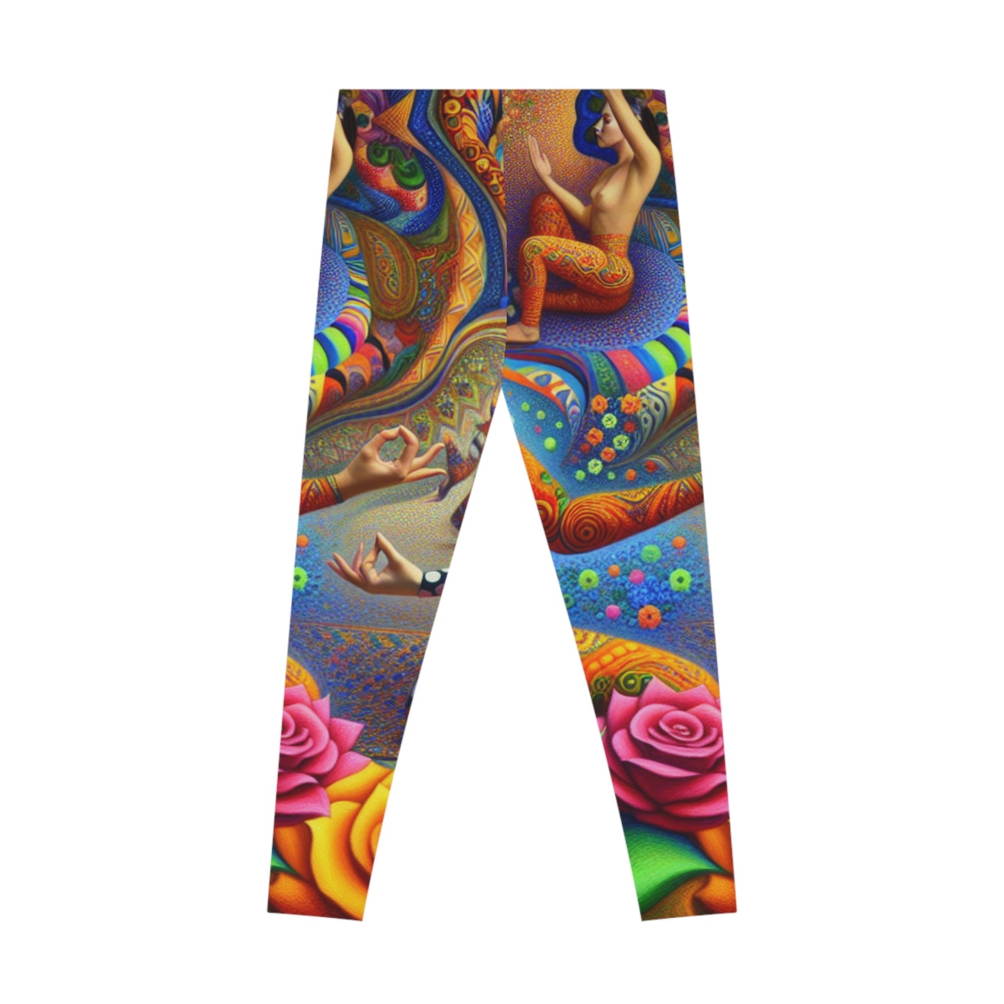 "Kahlo-Kusama Blossom Asanas: A Surreal Yoga Symphony" - Unisex Tights