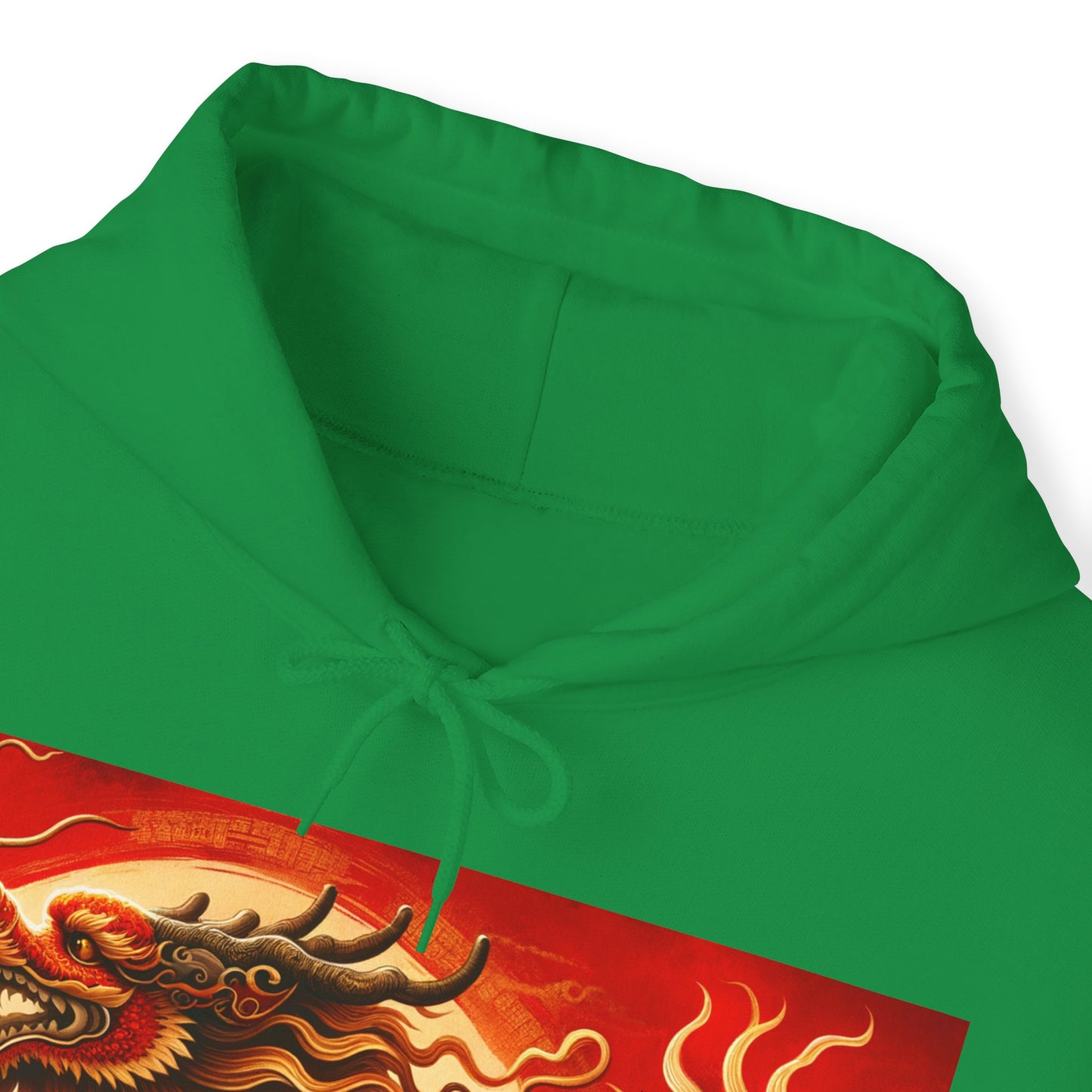 "Golden Dragon Dance in the Crimson Twilight" - Hoodie