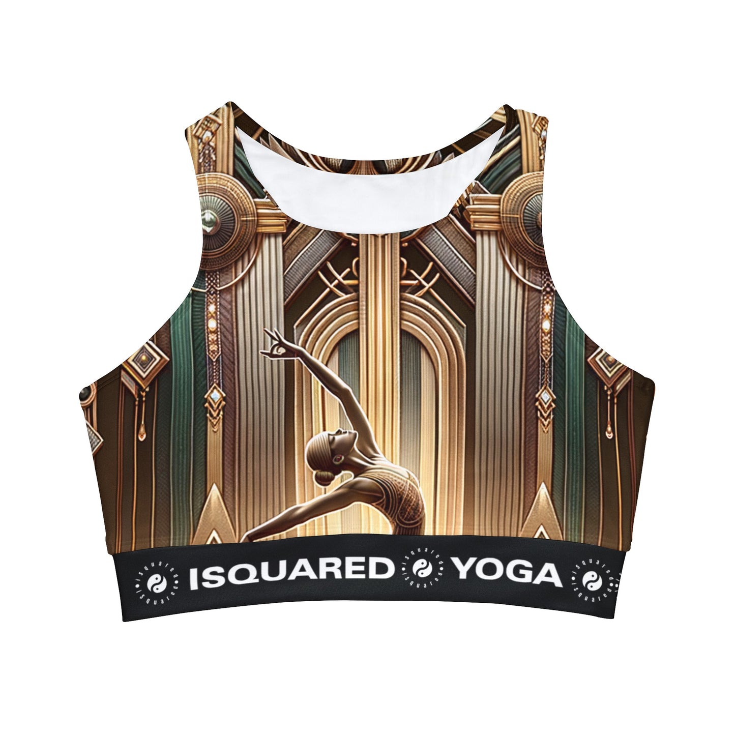 "Deco Serenity: A Fusion of Opulence and Zen" - High Neck Crop Top