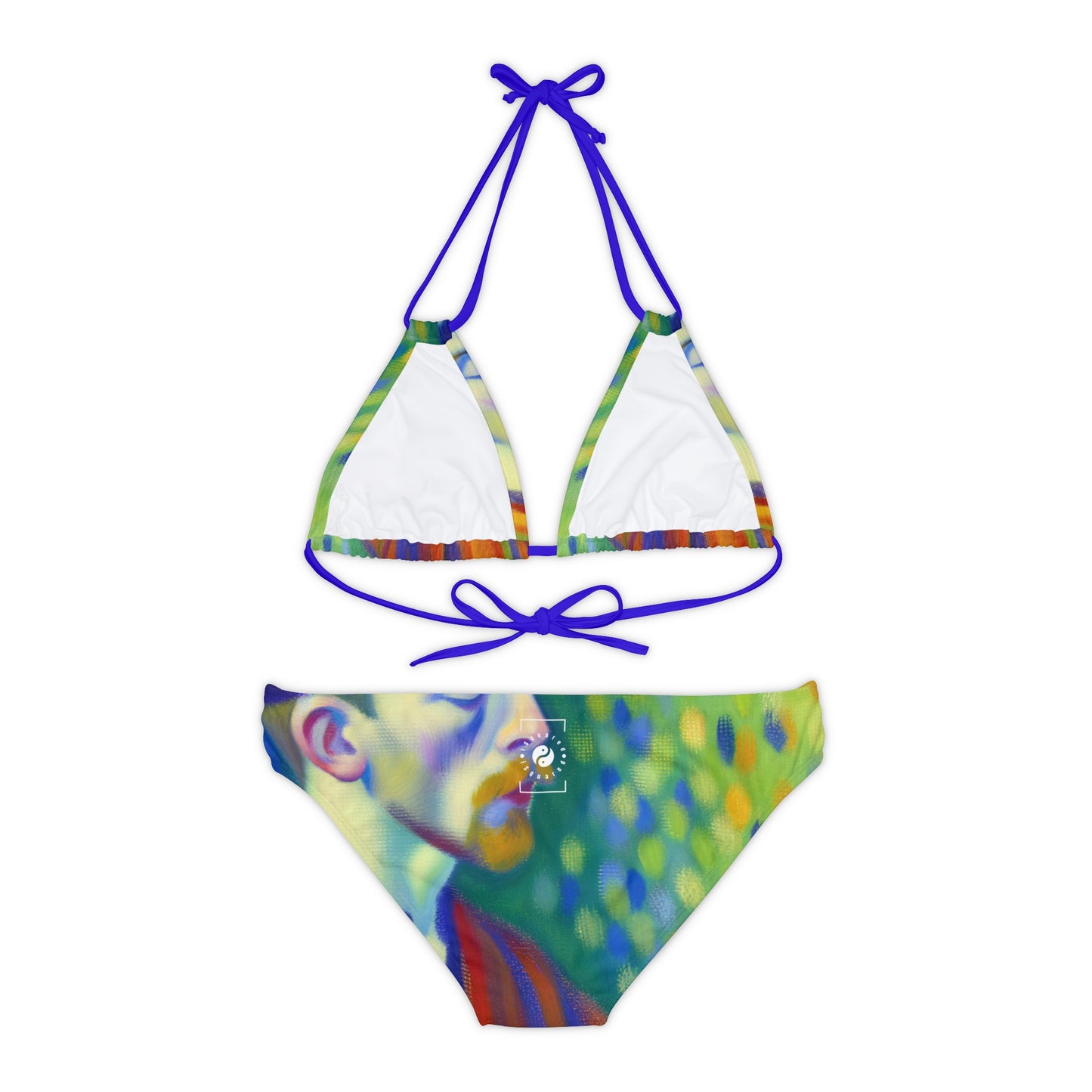 "Serene Resilience: A Frida's Solitude in hues" - Lace-up Bikini Set